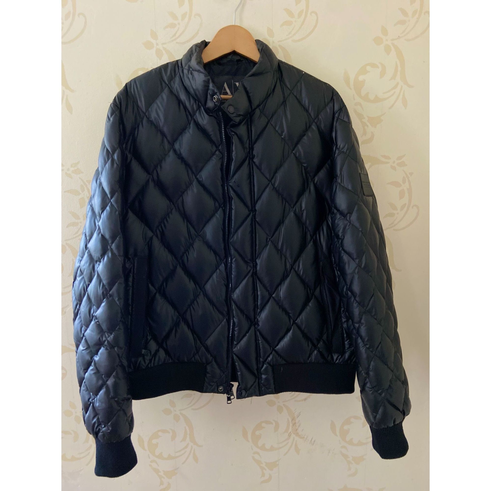 Mens XL Armani Exchange A/X Goose Down Diamond Puffer Jacket