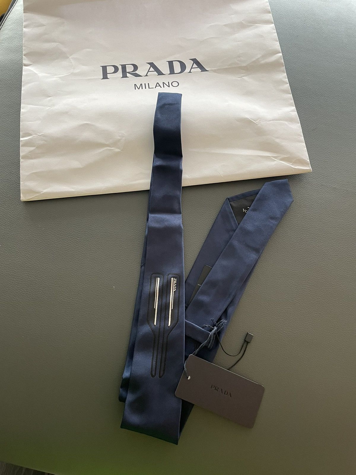 Prada Prada Pure Silk Tie Super runway Brand new w tags Size ONE SIZE - 9 Thumbnail