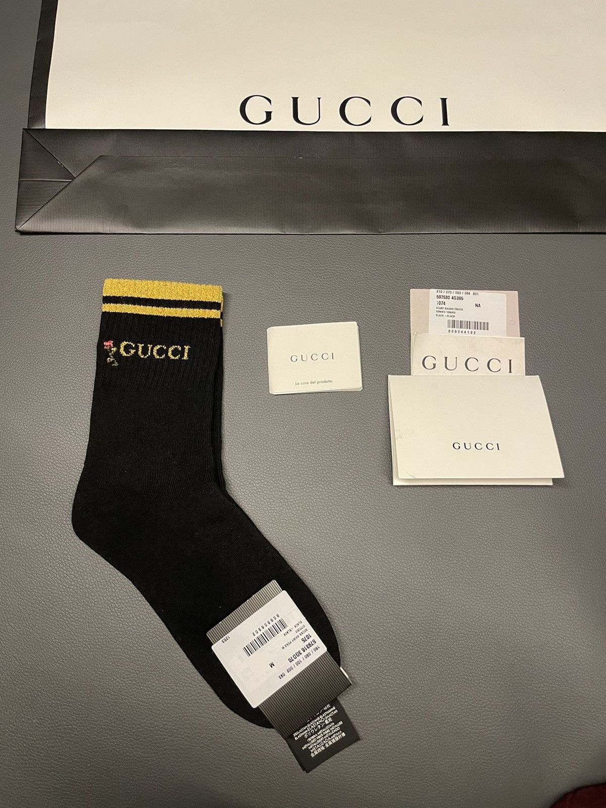 Gucci Brand NEW Super Runway Limited Edition Embroidery Logo Socks Size ONE SIZE - 6 Thumbnail
