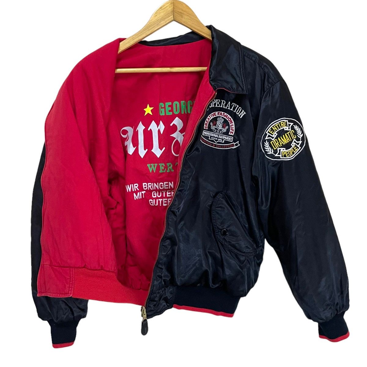 Japanese Brand 💥 90s GEORGIA AIRBONE REVERSIBLE BOMBER JACKET Size US L / EU 52-54 / 3 - 4 Thumbnail