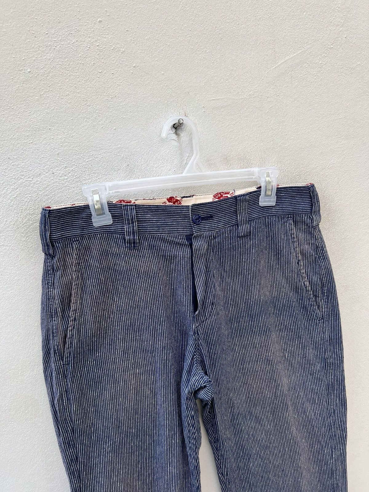 CAT'S PAW Cat’s Paw Japan Sun Fade Look Pinstripe Linen Chinos Trouser Size US 30 / EU 46 - 2 Thumbnail