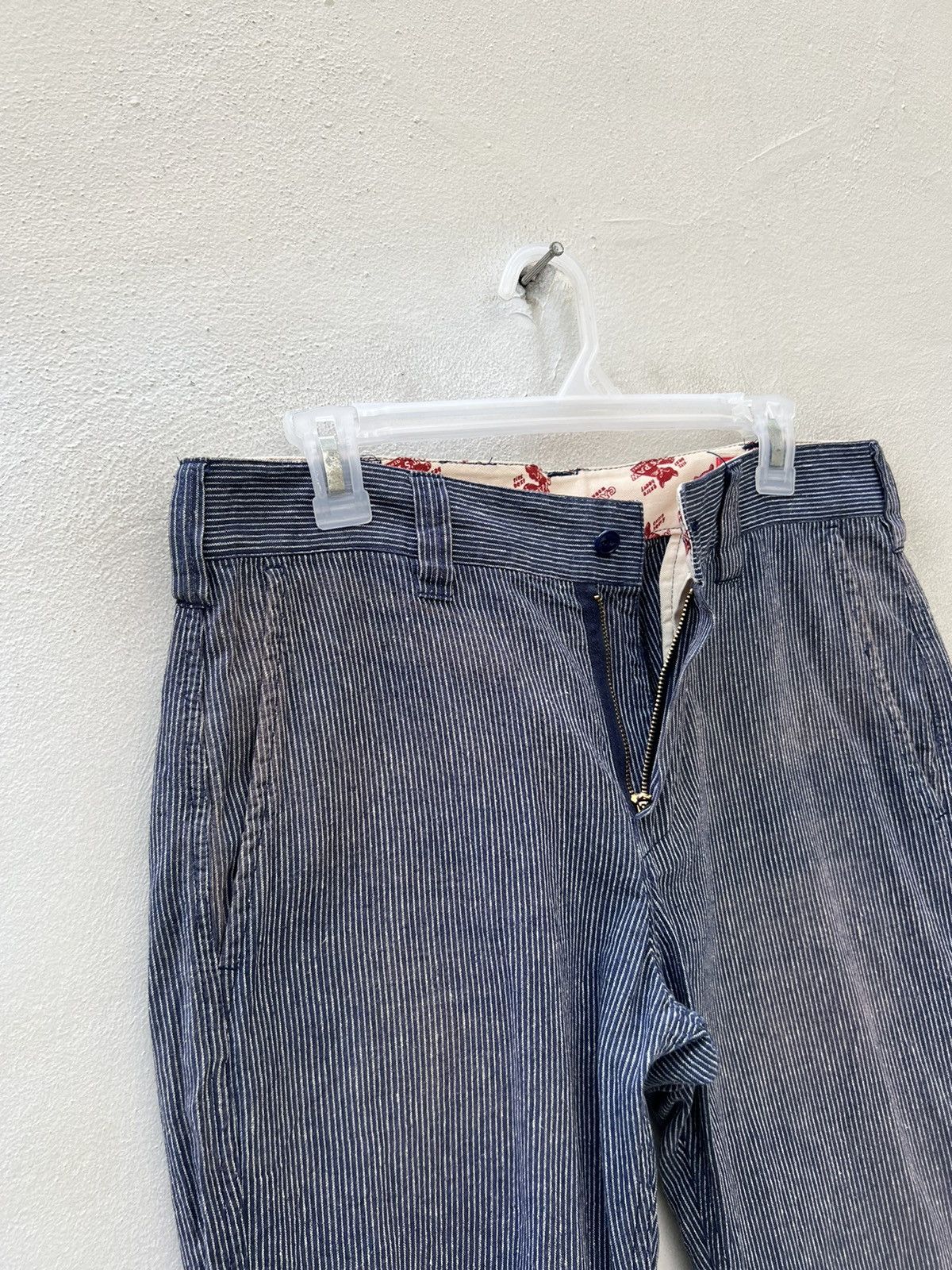 CAT'S PAW Cat’s Paw Japan Sun Fade Look Pinstripe Linen Chinos Trouser Size US 30 / EU 46 - 4 Thumbnail