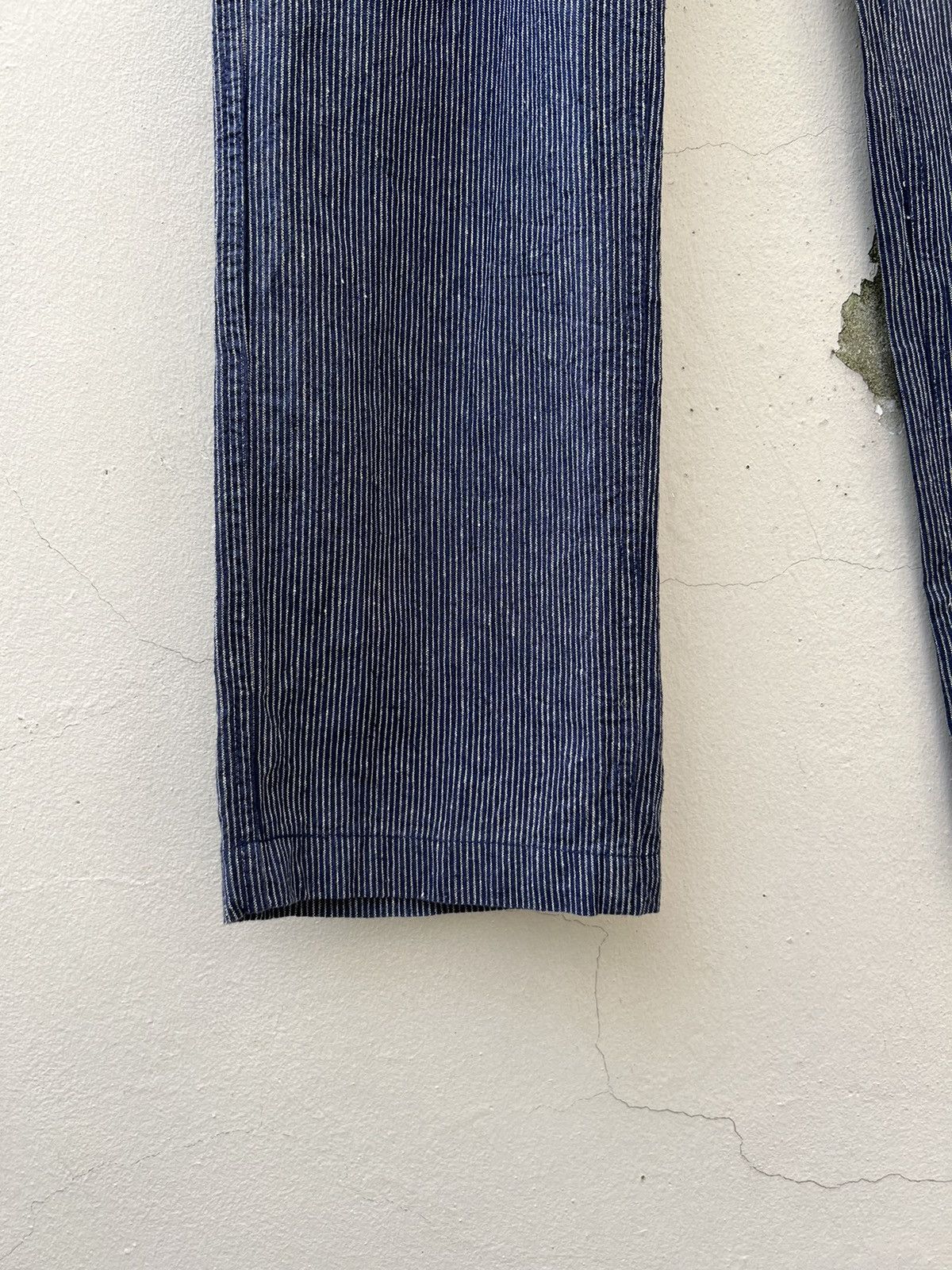 CAT'S PAW Cat’s Paw Japan Sun Fade Look Pinstripe Linen Chinos Trouser Size US 30 / EU 46 - 6 Thumbnail