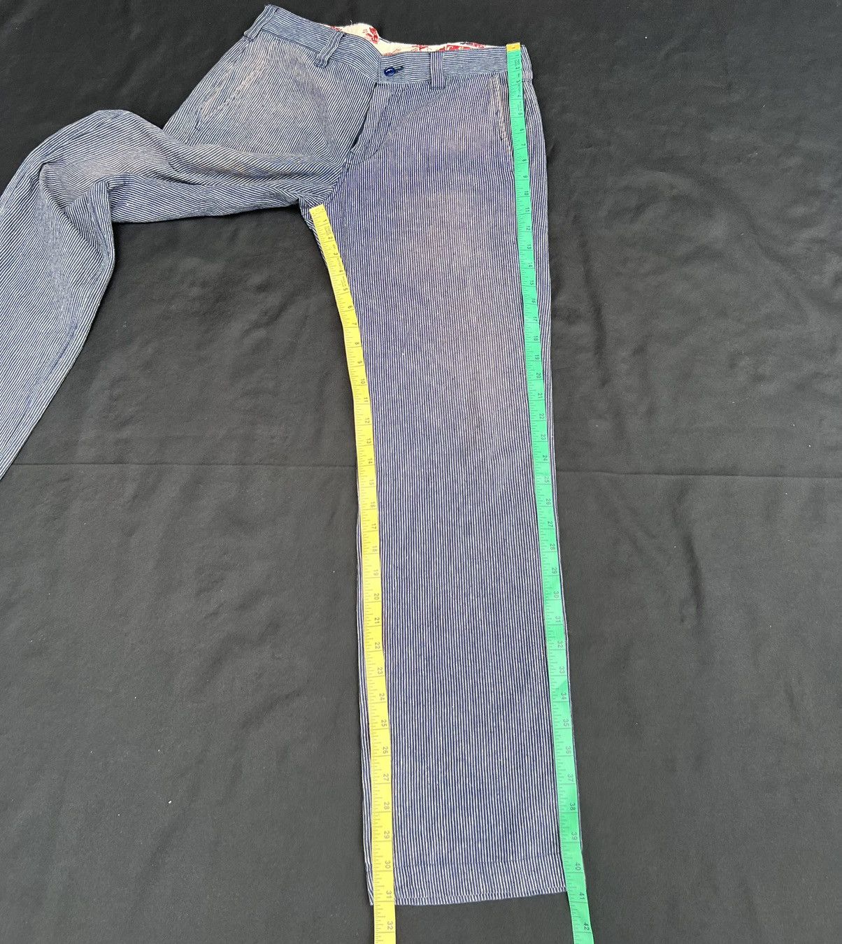 CAT'S PAW Cat’s Paw Japan Sun Fade Look Pinstripe Linen Chinos Trouser Size US 30 / EU 46 - 21 Thumbnail