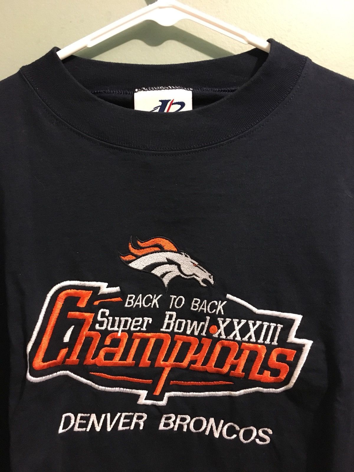 NFL × Vintage Vintage Embroidered Broncos Super Bowl Tee Size US XL / EU 56 / 4 - 2 Thumbnail