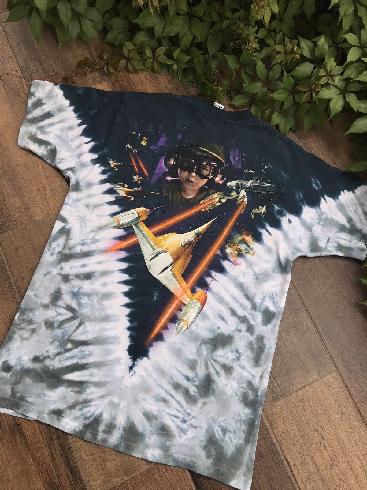 Liquid Blue × Star Wars × Vintage 90s Star Wars Tie Dye Tee Shirt Size US L / EU 52-54 / 3 - 3 Thumbnail