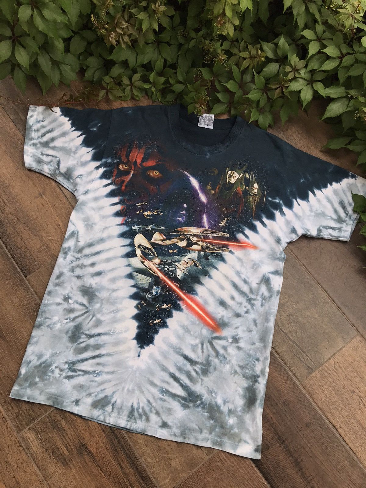 Liquid Blue × Star Wars × Vintage 90s Star Wars Tie Dye Tee Shirt Size US L / EU 52-54 / 3 - 2 Thumbnail