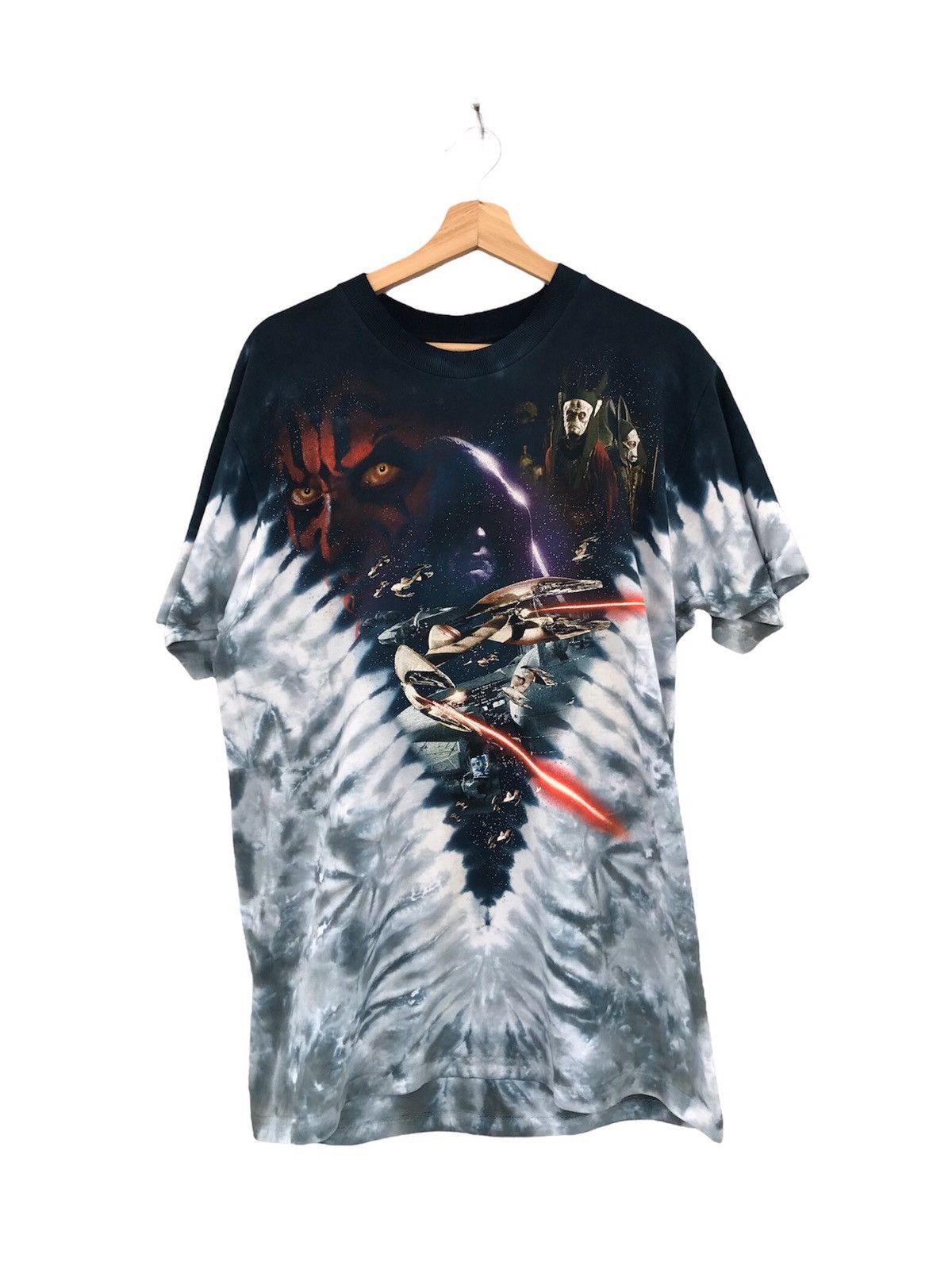 Liquid Blue × Star Wars × Vintage 90s Star Wars Tie Dye Tee Shirt Size US L / EU 52-54 / 3 - 1 Thumbnail