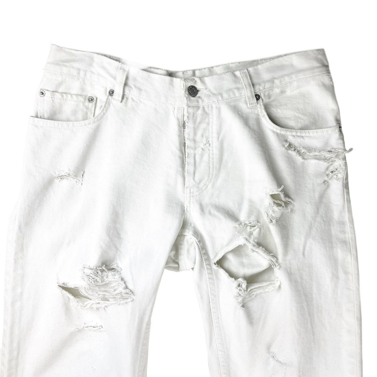 Helmut Lang HELMUT LANG THRASHED WHITE BOOTCUT SAMPLE DENIM Size US 30 / EU 46 - 4 Thumbnail