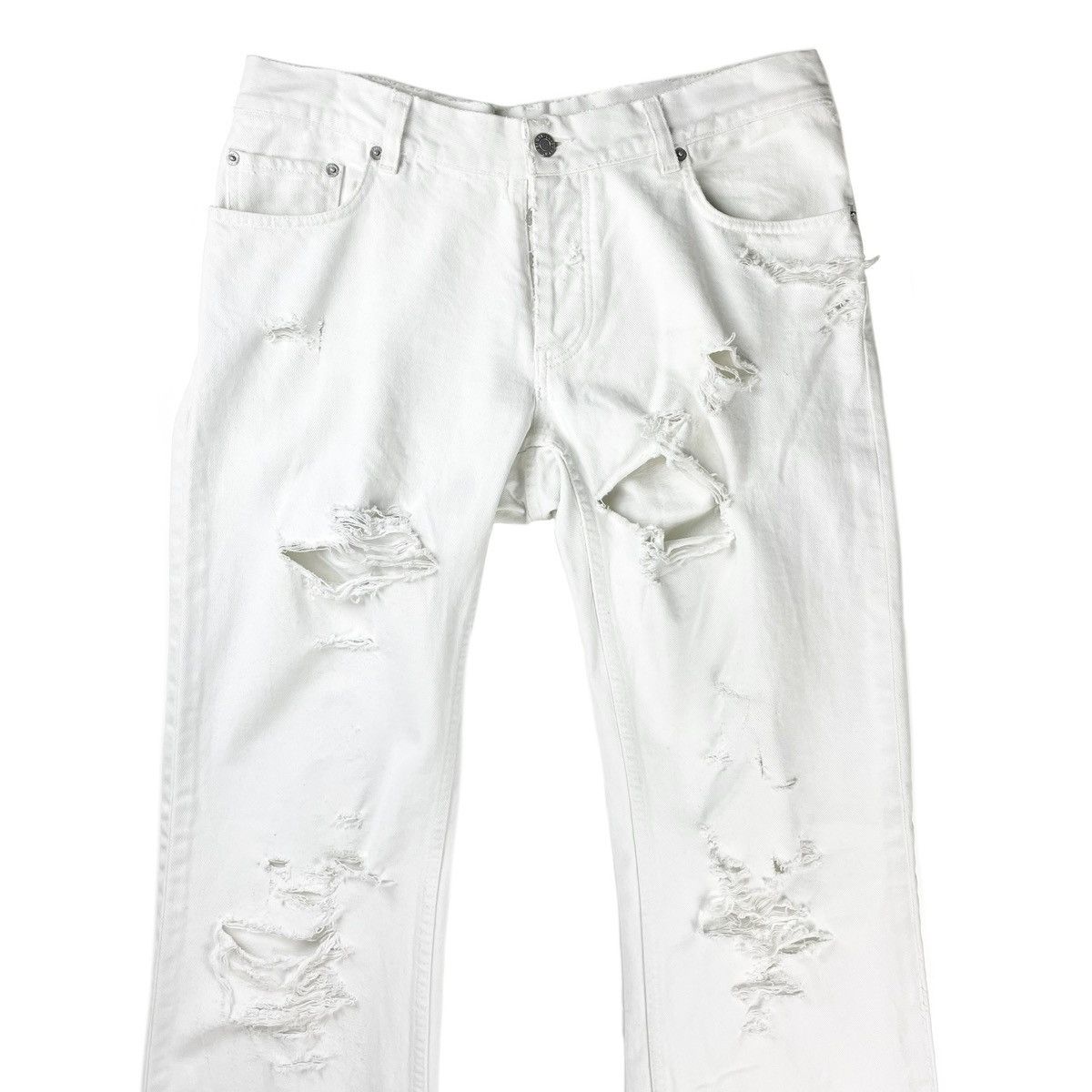 Helmut Lang HELMUT LANG THRASHED WHITE BOOTCUT SAMPLE DENIM Size US 30 / EU 46 - 3 Thumbnail