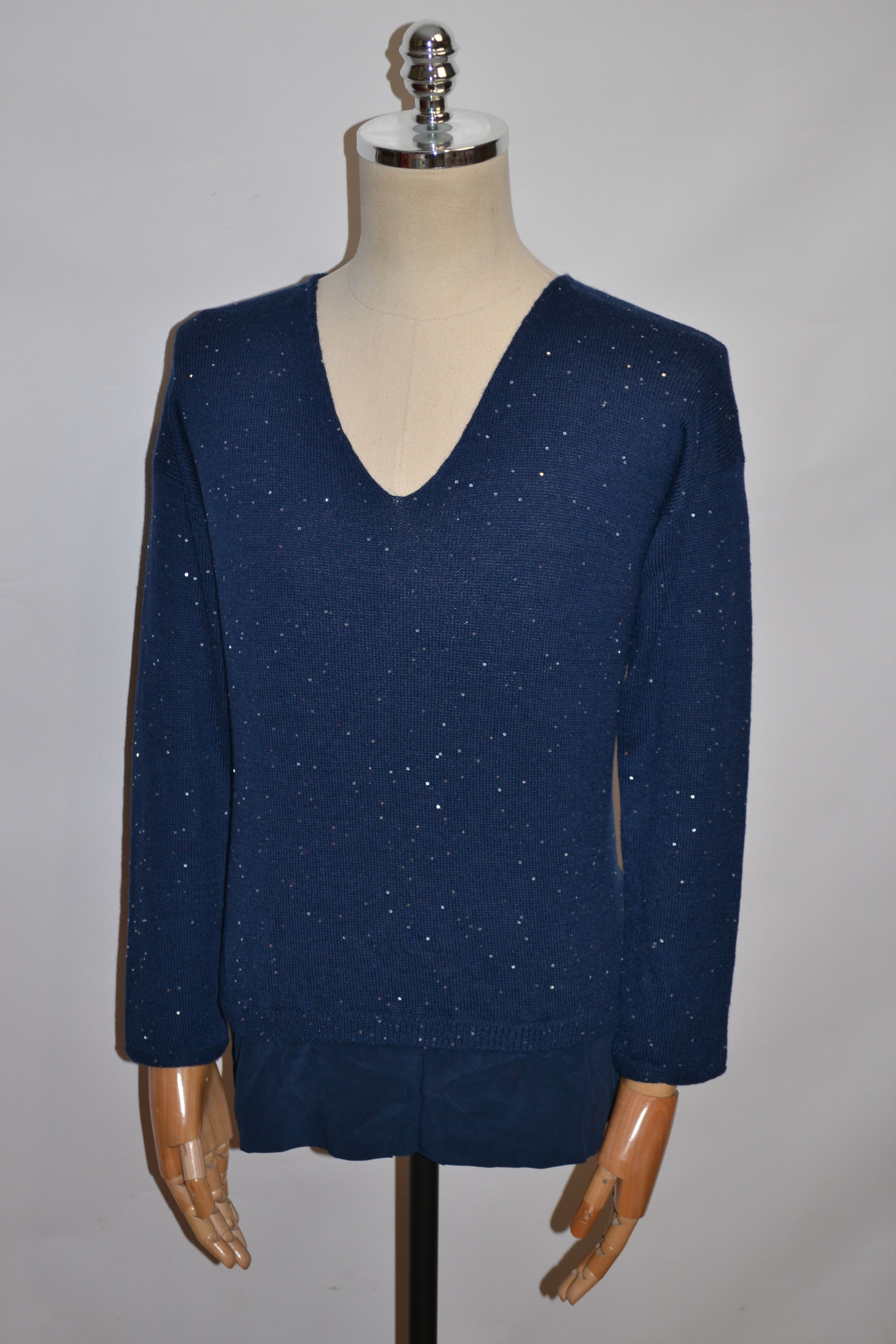 Gran Sasso GRAN SOSO Wool Sequins Jumper Tunic Size L / US 10 / IT 46 - 2 Thumbnail