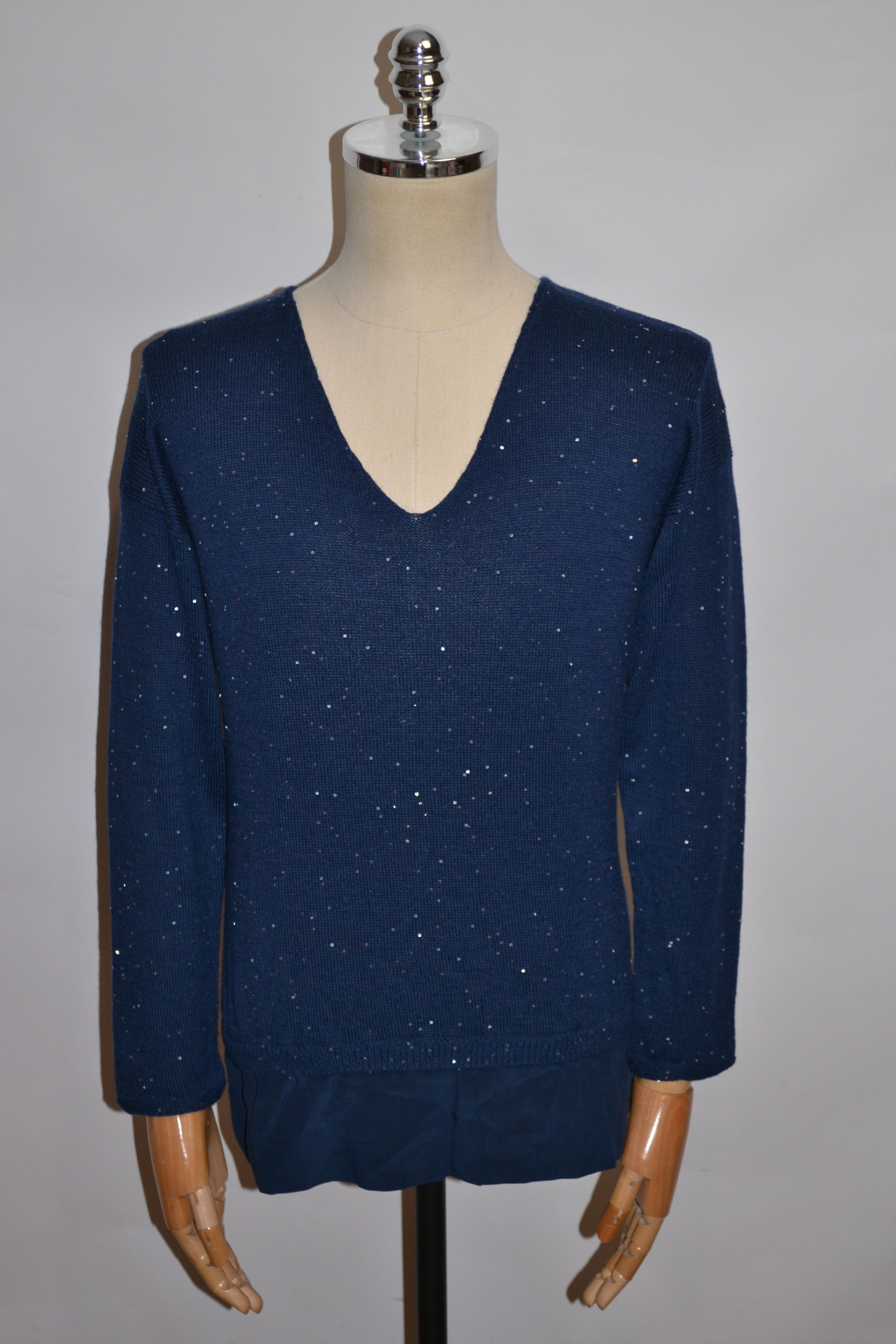 Gran Sasso GRAN SOSO Wool Sequins Jumper Tunic Size L / US 10 / IT 46 - 1 Thumbnail