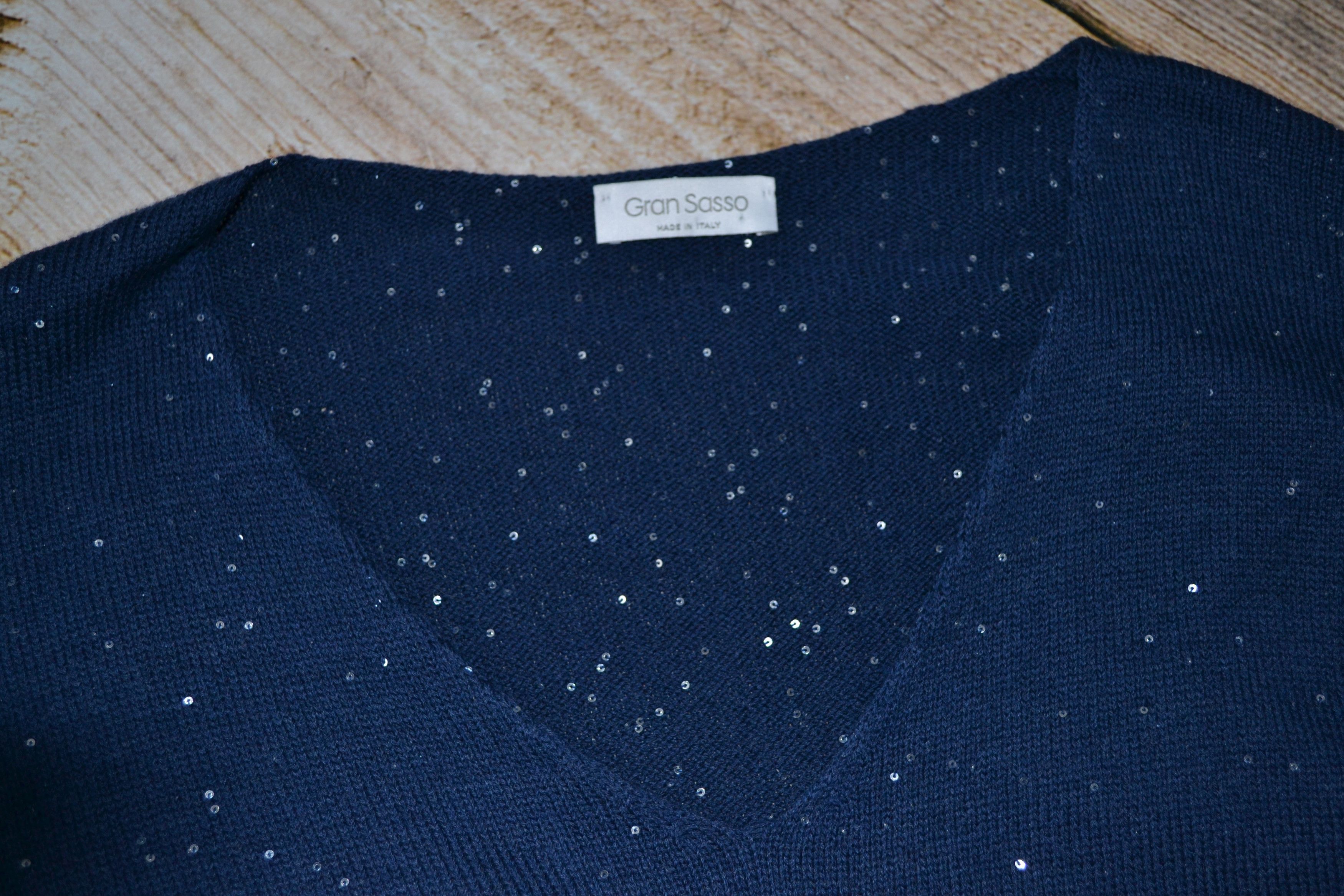Gran Sasso GRAN SOSO Wool Sequins Jumper Tunic Size L / US 10 / IT 46 - 4 Thumbnail