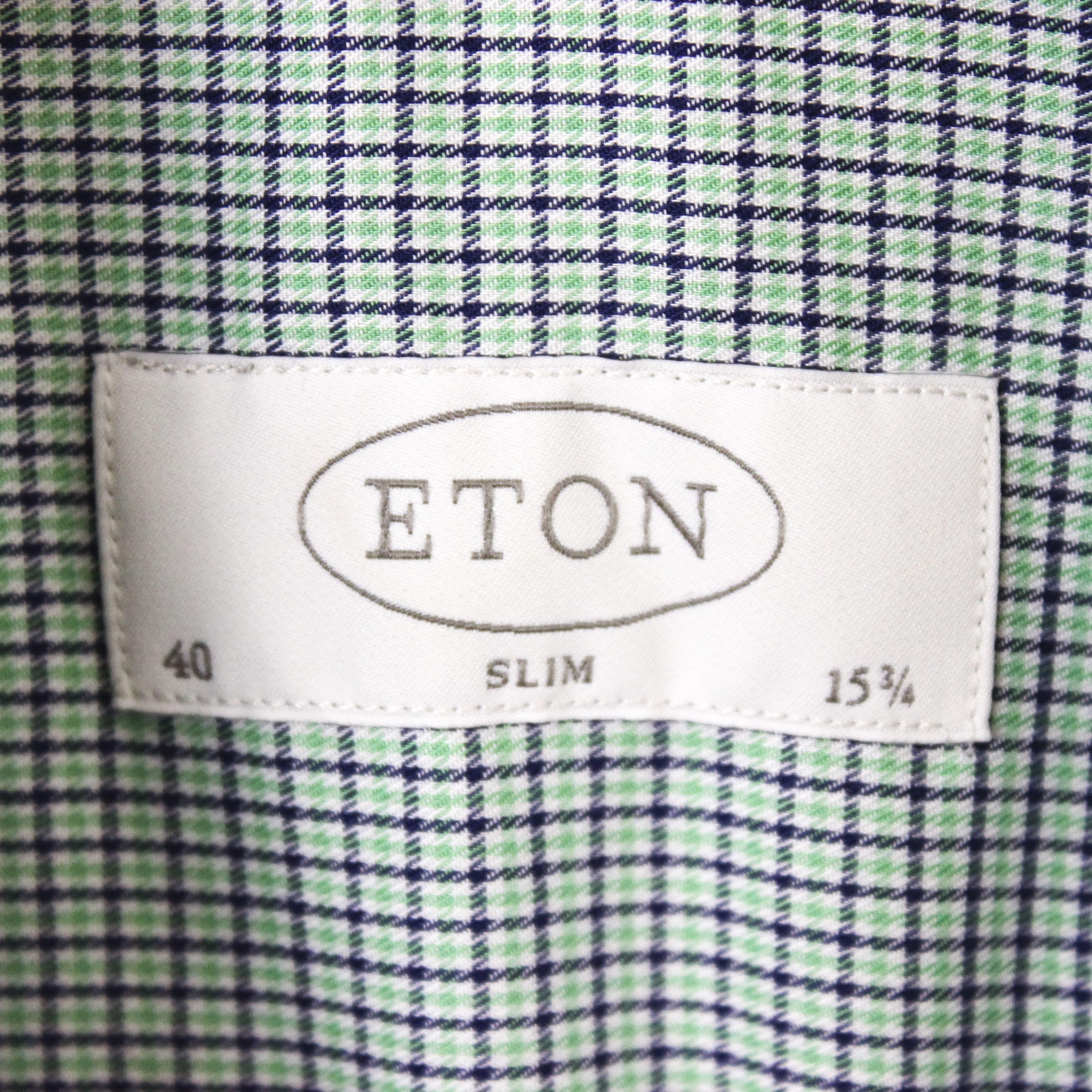 Eton 15 3/4" Slim Fit Single Cuffs Check Tartan Shirt Work Office Size US M / EU 48-50 / 2 - 4 Thumbnail