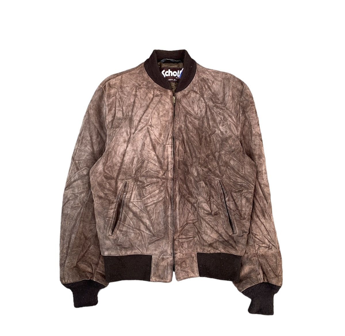 Schott Suede Leather Bomber Jacket