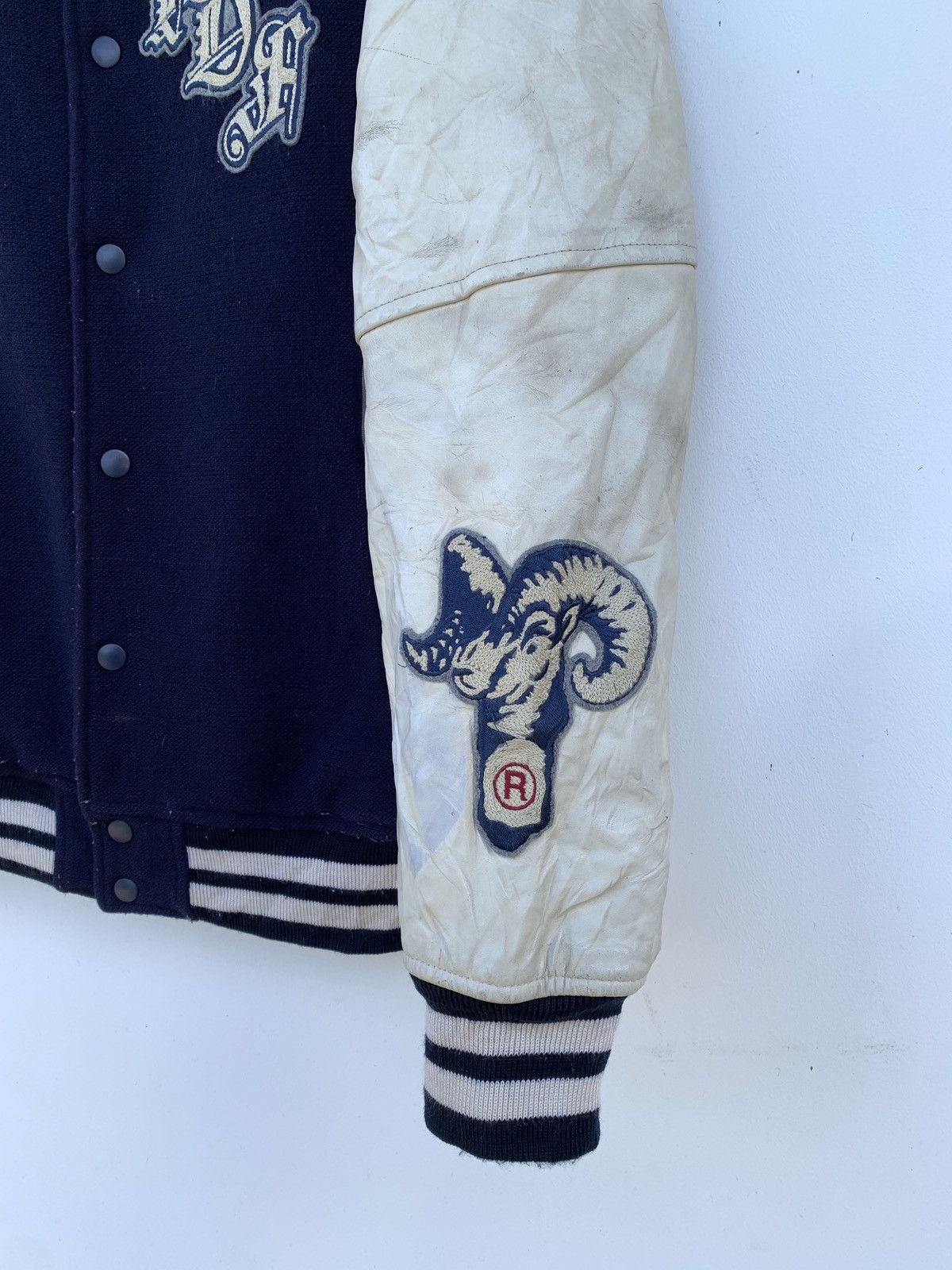 ABAHOUSE × Vintage Vintage Abahouse Leather Sleeves Varsity Jacket Size US M / EU 48-50 / 2 - 10 Thumbnail
