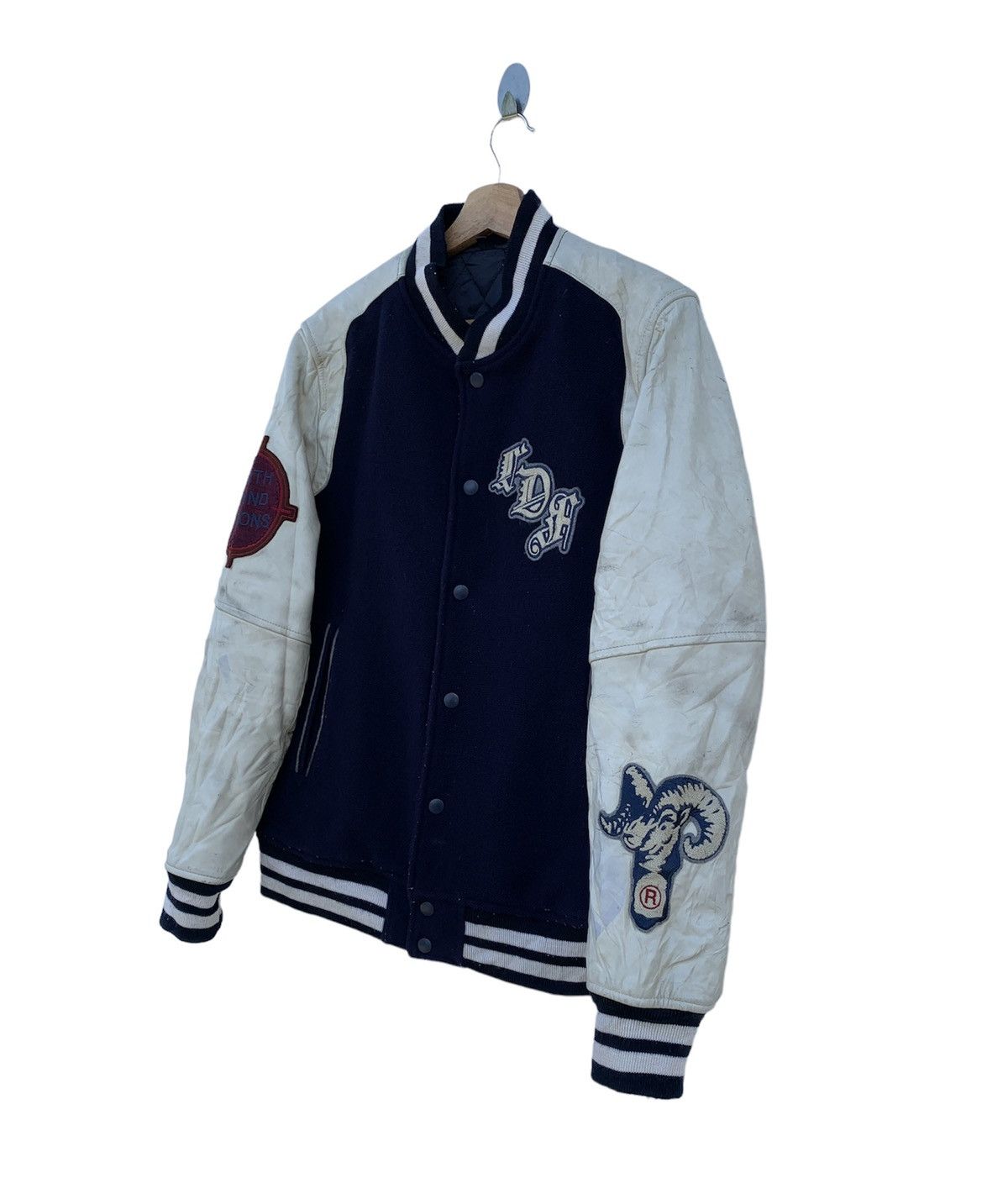 ABAHOUSE × Vintage Vintage Abahouse Leather Sleeves Varsity Jacket Size US M / EU 48-50 / 2 - 3 Thumbnail