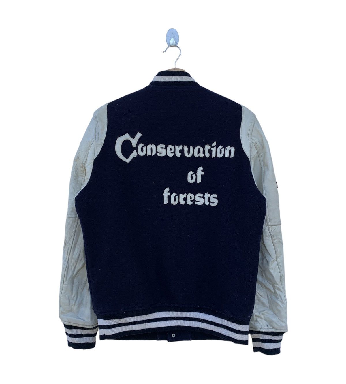 ABAHOUSE × Vintage Vintage Abahouse Leather Sleeves Varsity Jacket Size US M / EU 48-50 / 2 - 2 Thumbnail