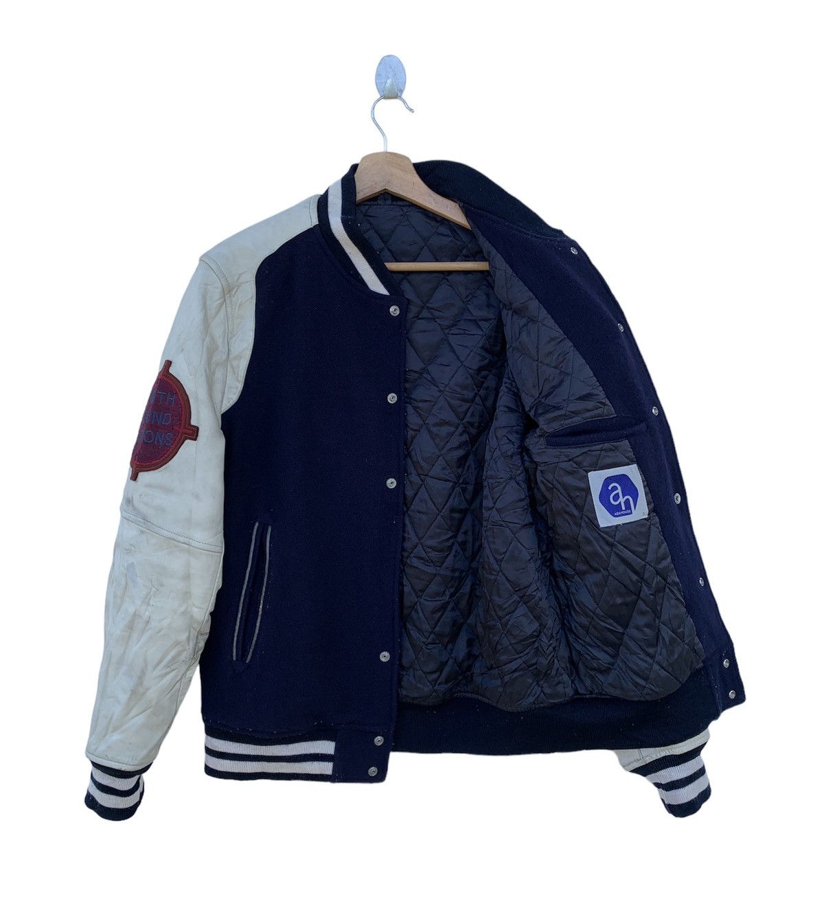ABAHOUSE × Vintage Vintage Abahouse Leather Sleeves Varsity Jacket Size US M / EU 48-50 / 2 - 4 Thumbnail