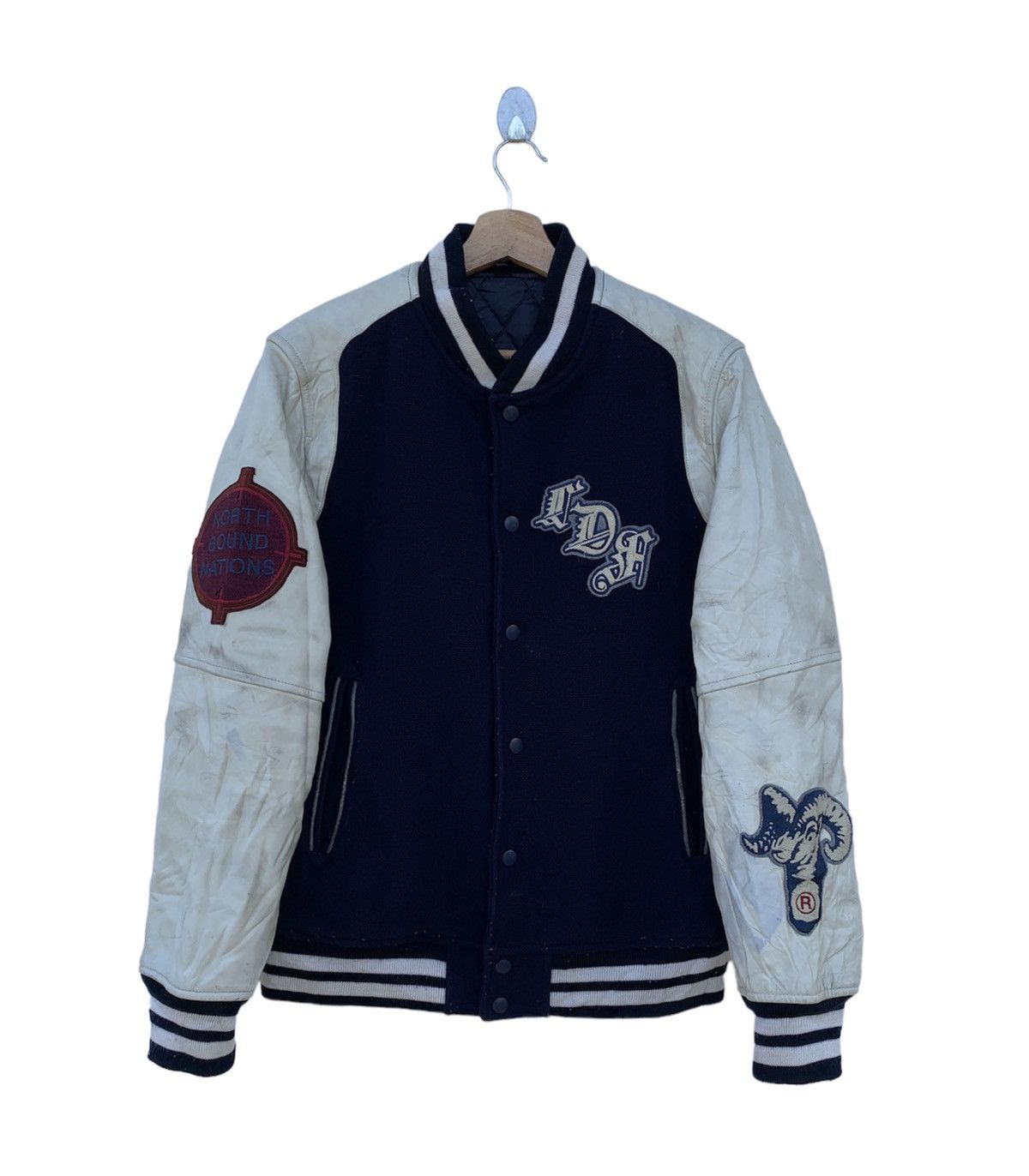 ABAHOUSE × Vintage Vintage Abahouse Leather Sleeves Varsity Jacket Size US M / EU 48-50 / 2 - 1 Thumbnail