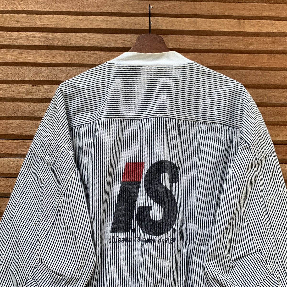 Issey Miyake ISSEY SPORT I.S MA-1 BOMBER VINTAGE STRIPED COTTON JACKET Size US M / EU 48-50 / 2 - 5 Thumbnail