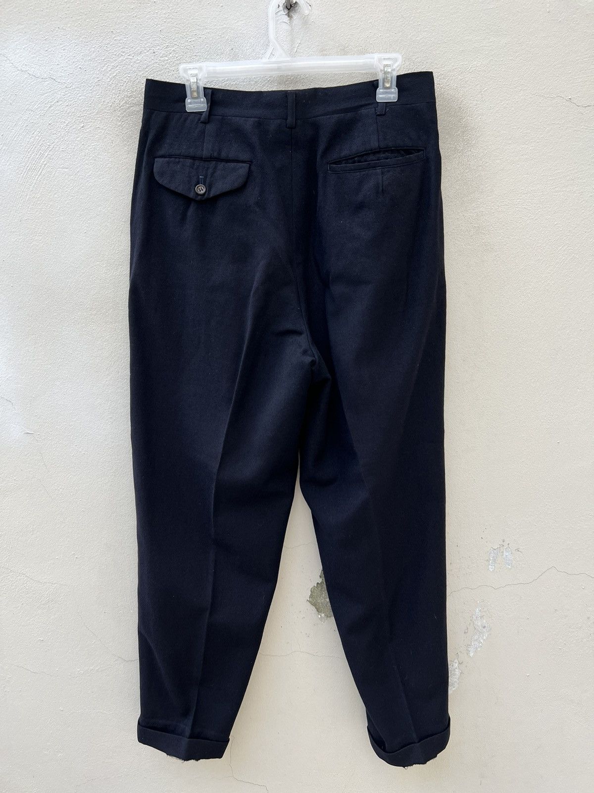 Comme des Garcons Homme Plus Archive 1988 CDGHP Dark Blue Wool Baggy Trouser Pant Size US 30 / EU 46 - 16 Thumbnail