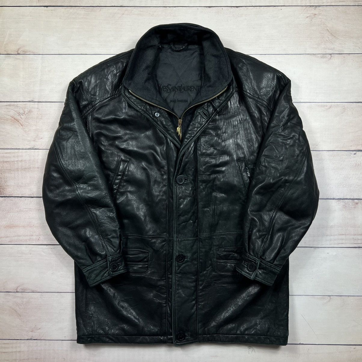 Leather Jacket × Vintage × Yves Saint Laurent Vintage Yves Saint ...