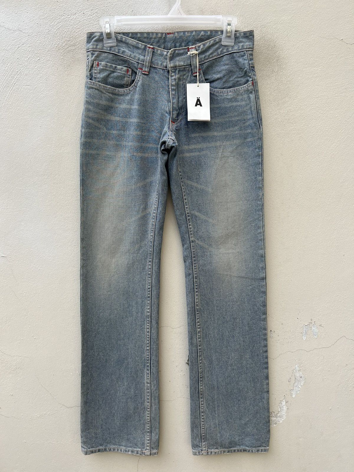Vintage NWT A Brand Made in Japan Mud Wash Denim Straight Leg Jeans Size US 28 / EU 44 - 6 Thumbnail