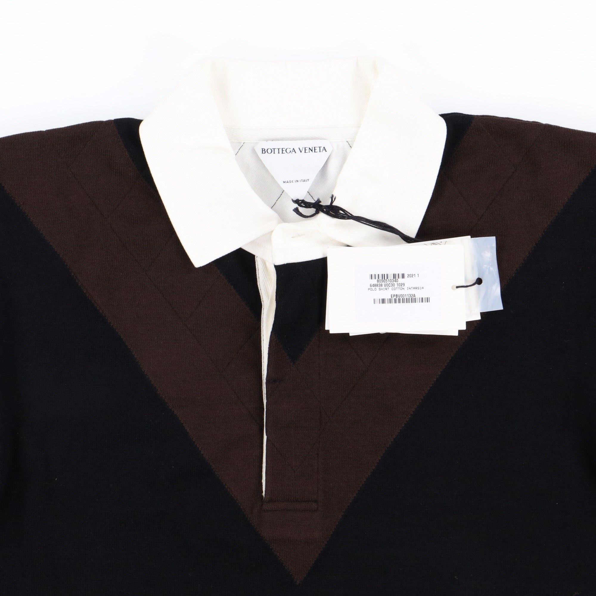 Bottega Veneta Black and Brown Chevron Panel Polo Size XS / US 0-2 / IT 36-38 - 8 Thumbnail