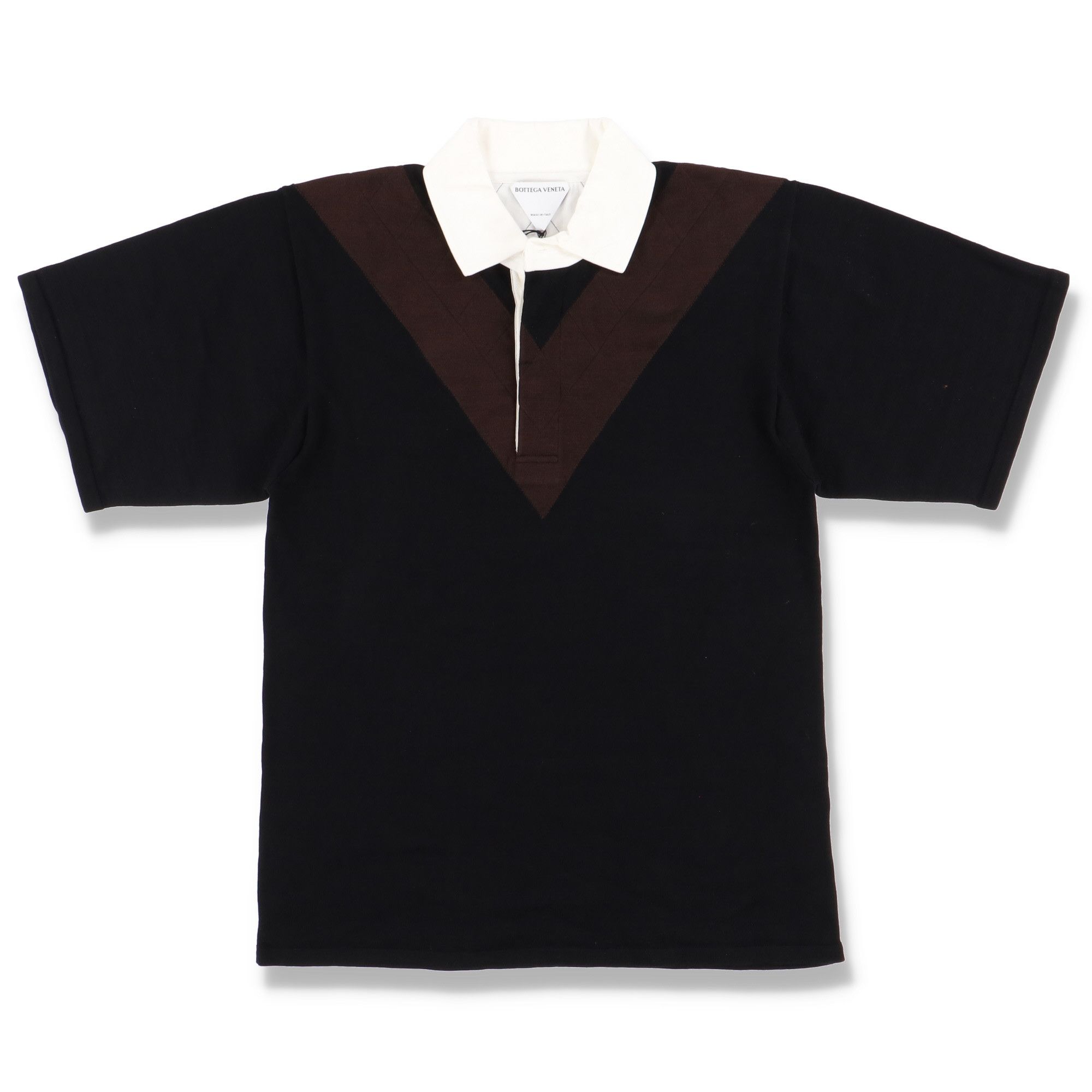 Bottega Veneta Black and Brown Chevron Panel Polo Size XS / US 0-2 / IT 36-38 - 1 Thumbnail