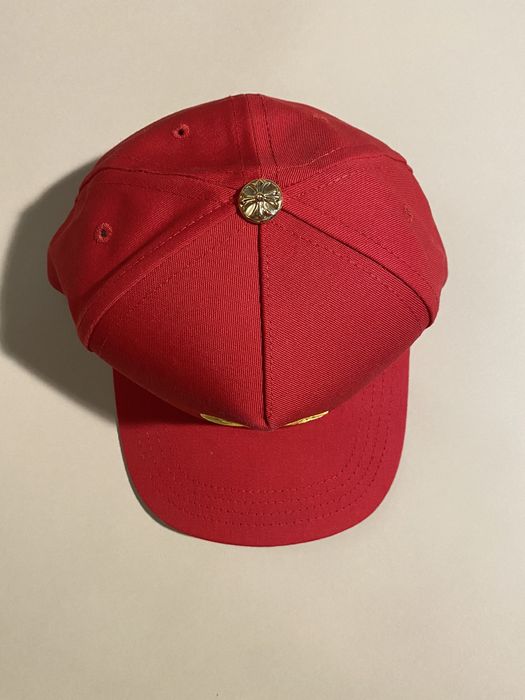 Chrome Hearts Red + Yellow Chrome Hearts Hat w/ RARE 22k GOLD Cross ...