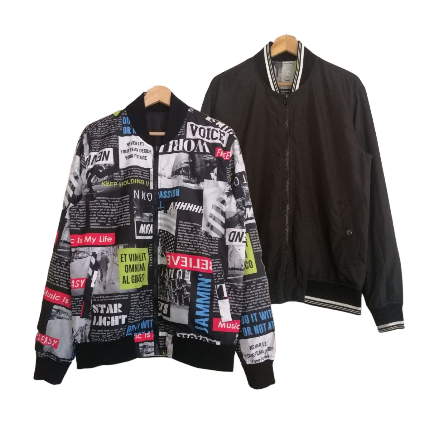 Japanese Brand Magazine Printed Design Reversible Bomber Jacket Size US M / EU 48-50 / 2 - 1 Thumbnail