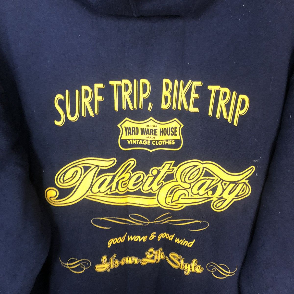 Japanese Brand Surf & Bike Trip Dark Blue Hoodies #338B Size US M / EU 48-50 / 2 - 2 Thumbnail