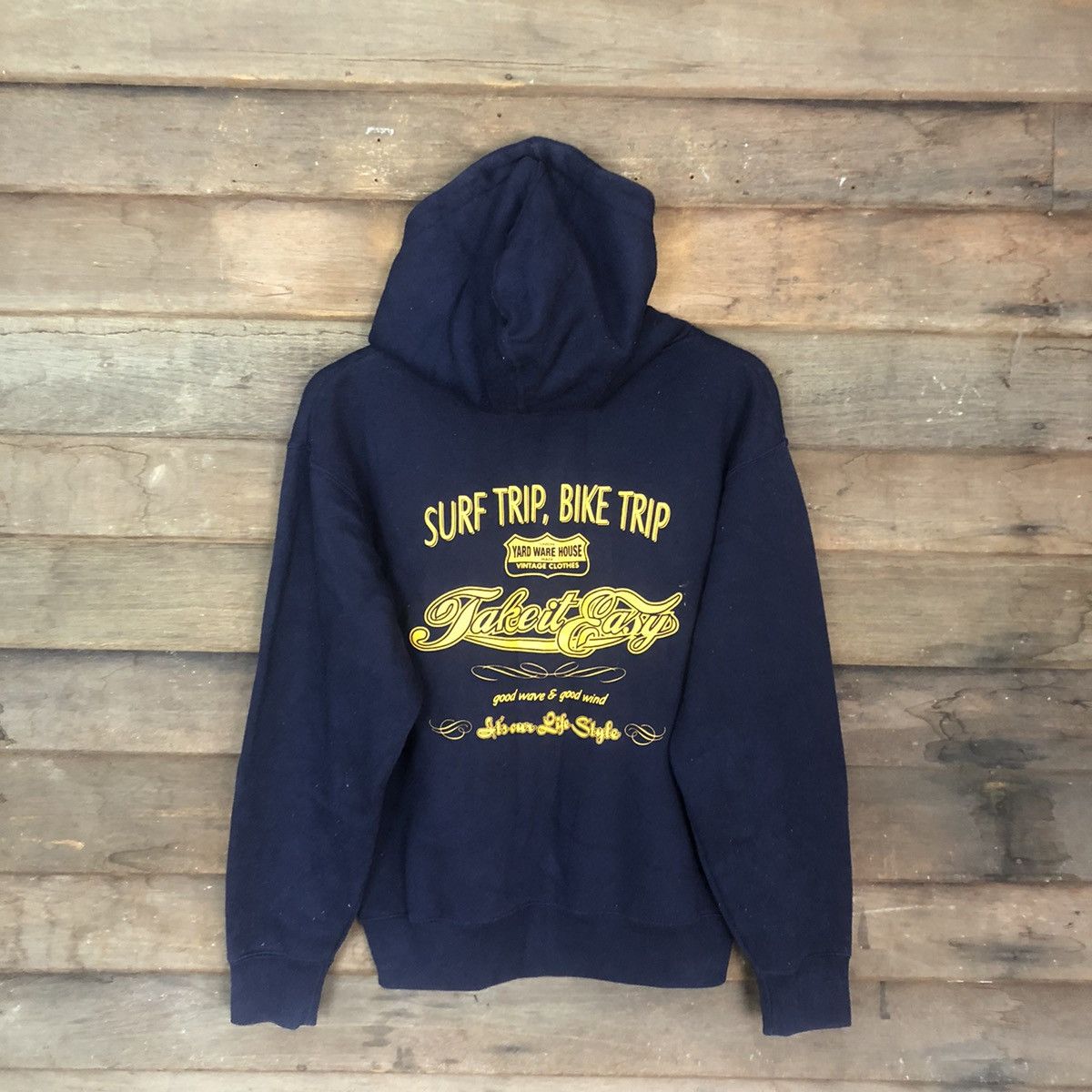 Japanese Brand Surf & Bike Trip Dark Blue Hoodies #338B Size US M / EU 48-50 / 2 - 1 Thumbnail