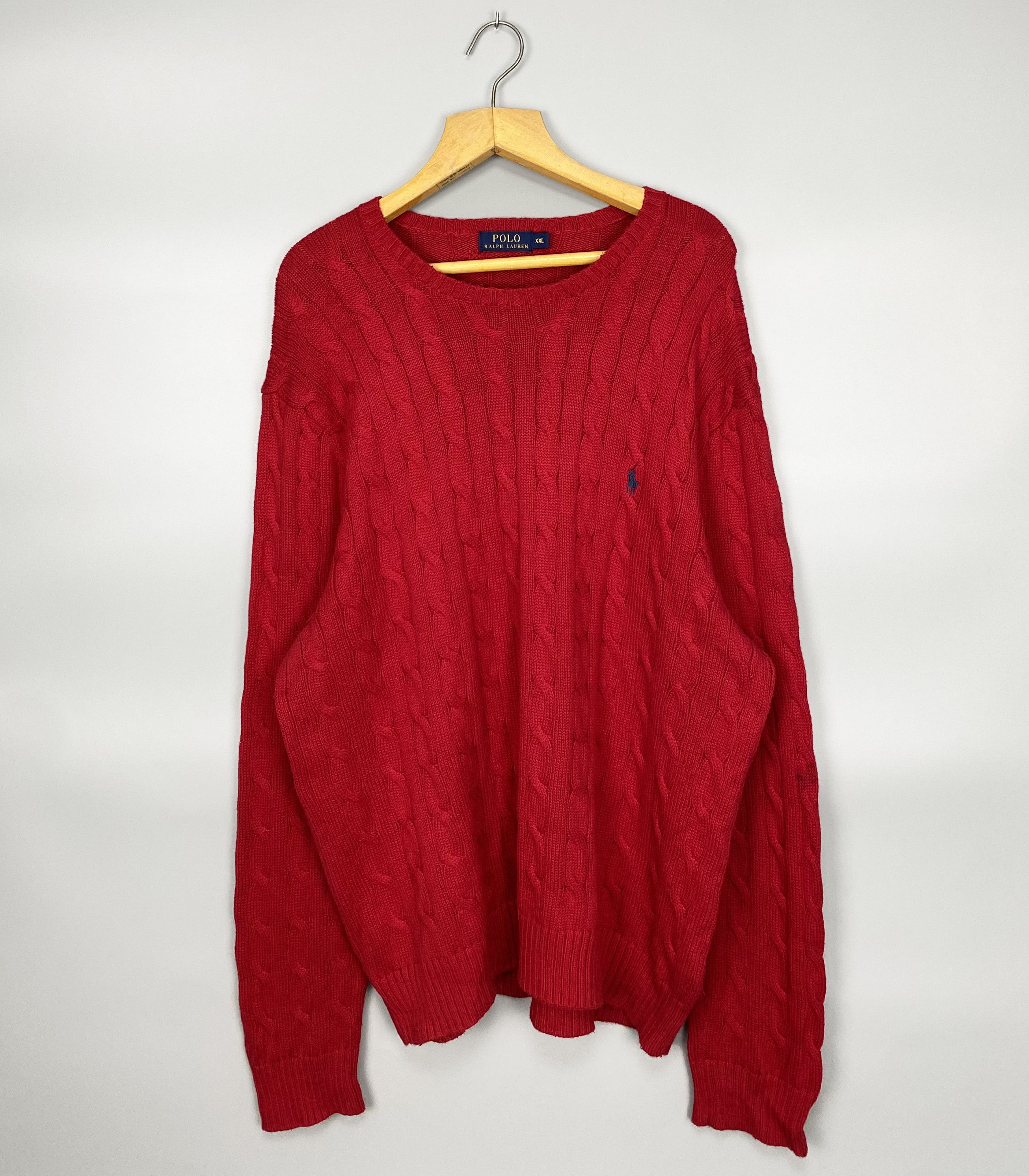 Polo Ralph Lauren Knit Crewneck Textured Red Sweaters