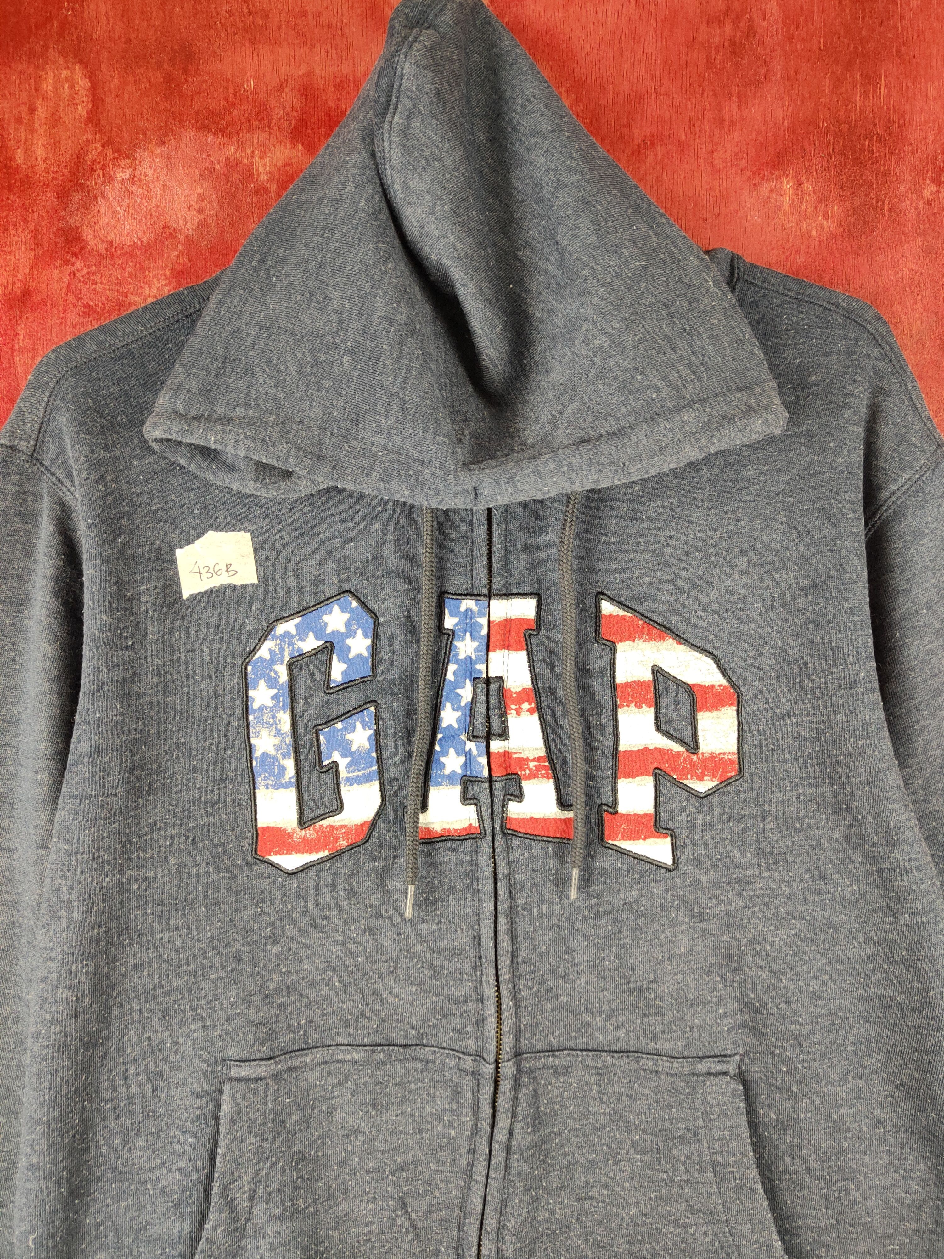 Gap × Japanese Brand GAP american flag Dark Blue Hoodie Sweater #436B Size US S / EU 44-46 / 1 - 2 Thumbnail