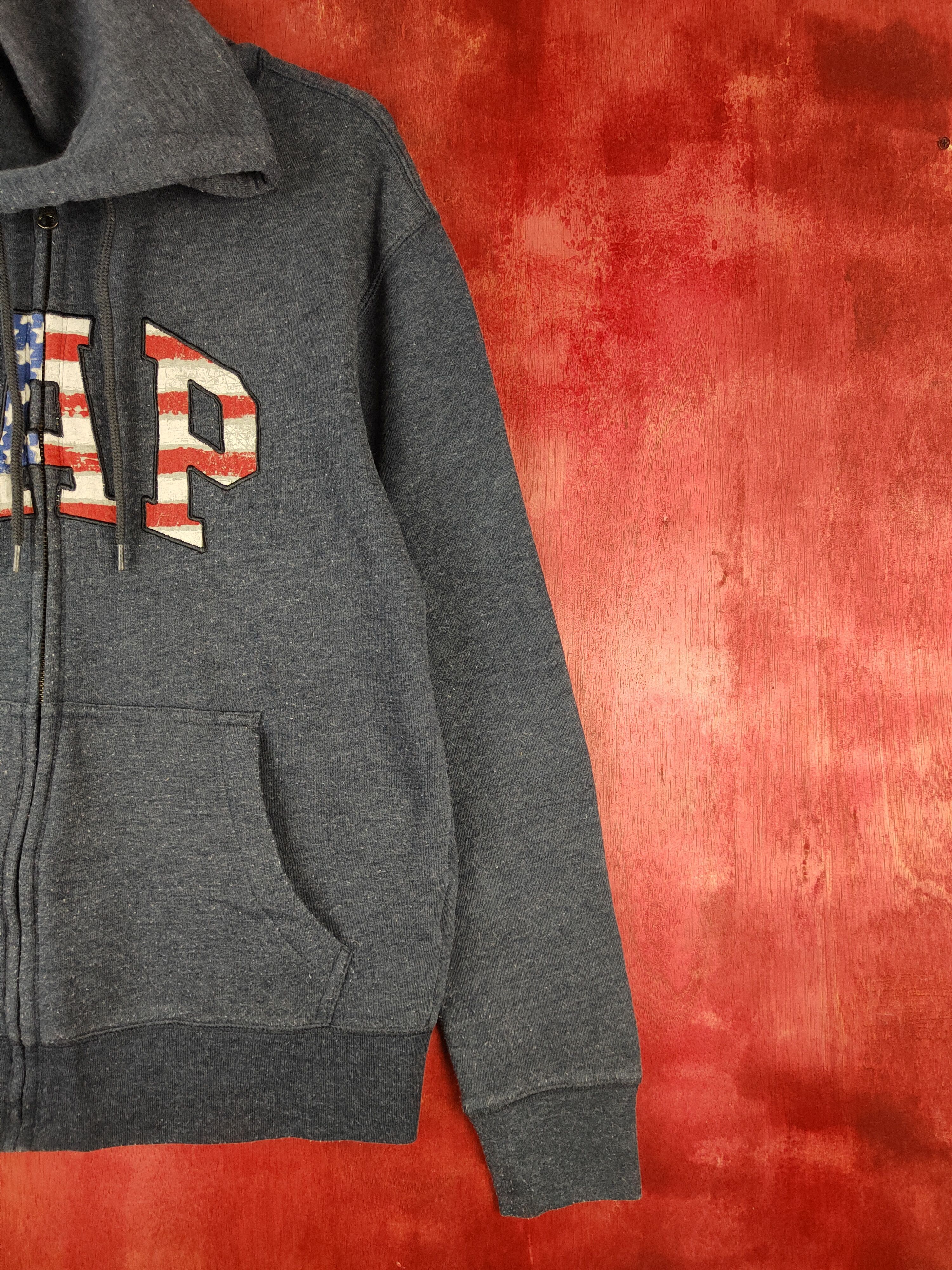 Gap × Japanese Brand GAP american flag Dark Blue Hoodie Sweater #436B Size US S / EU 44-46 / 1 - 5 Thumbnail