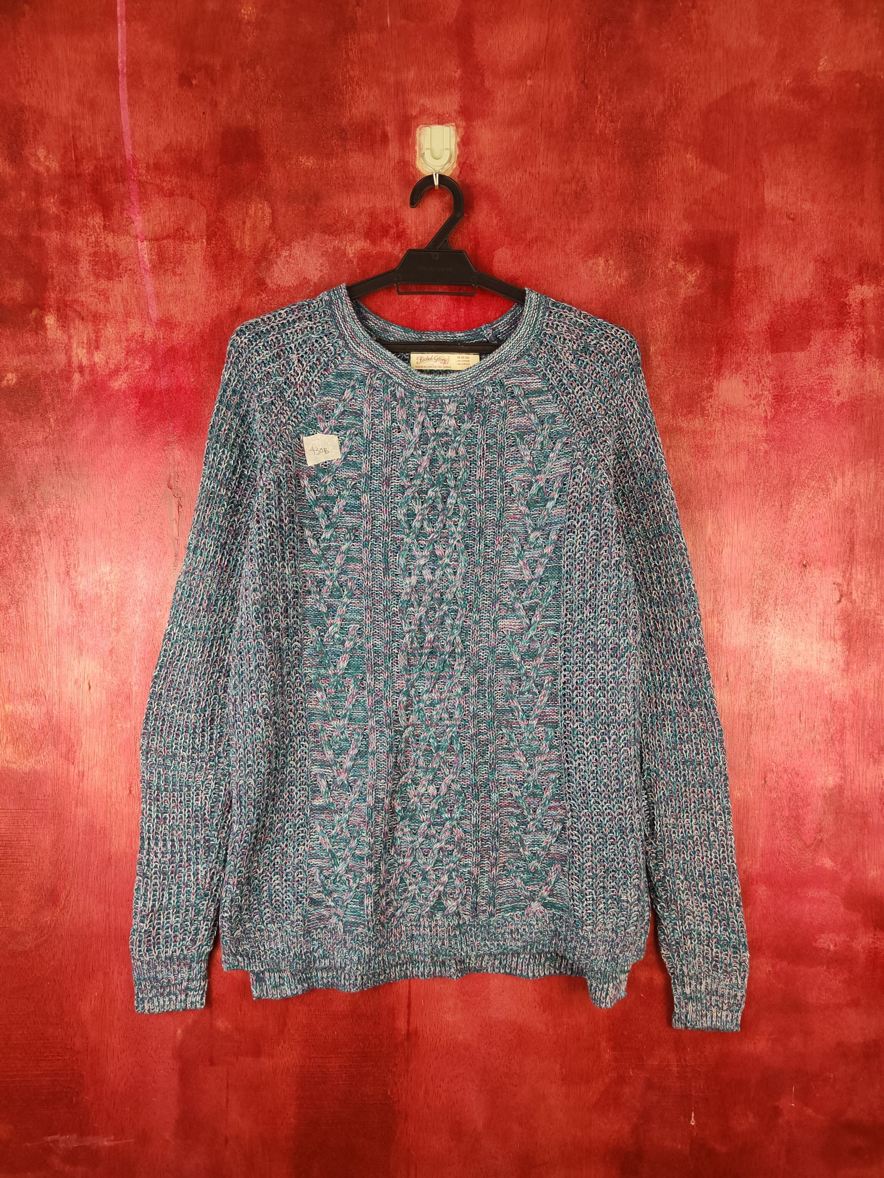 image of Faded Glory Blue Aran Isle Knitwear Shirt 430B, Men's (Size Medium)