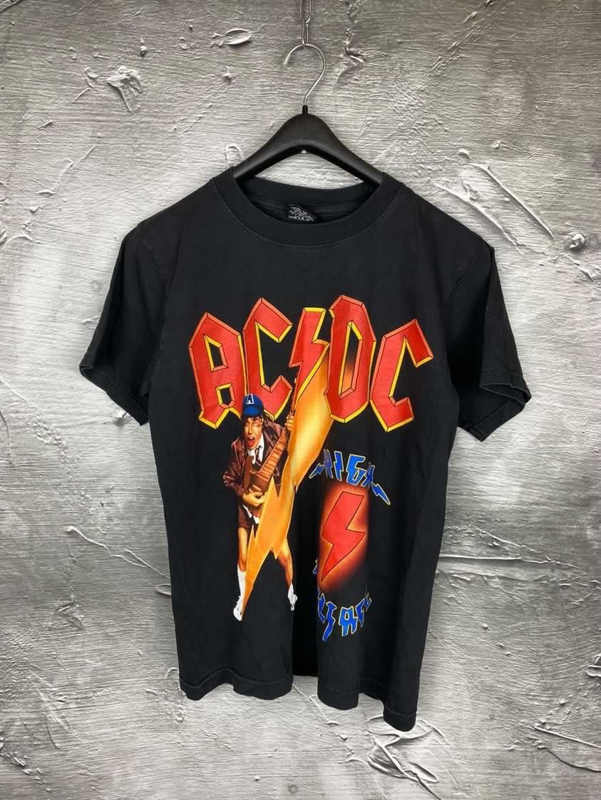 AC/DC × Band Tees 90s AC/DC Vintage Rock Band Tees Double Print Rap ...