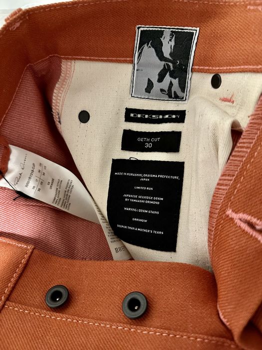 Rick Owens RUNWAY GETH JEANS ORANGE US30 | Grailed