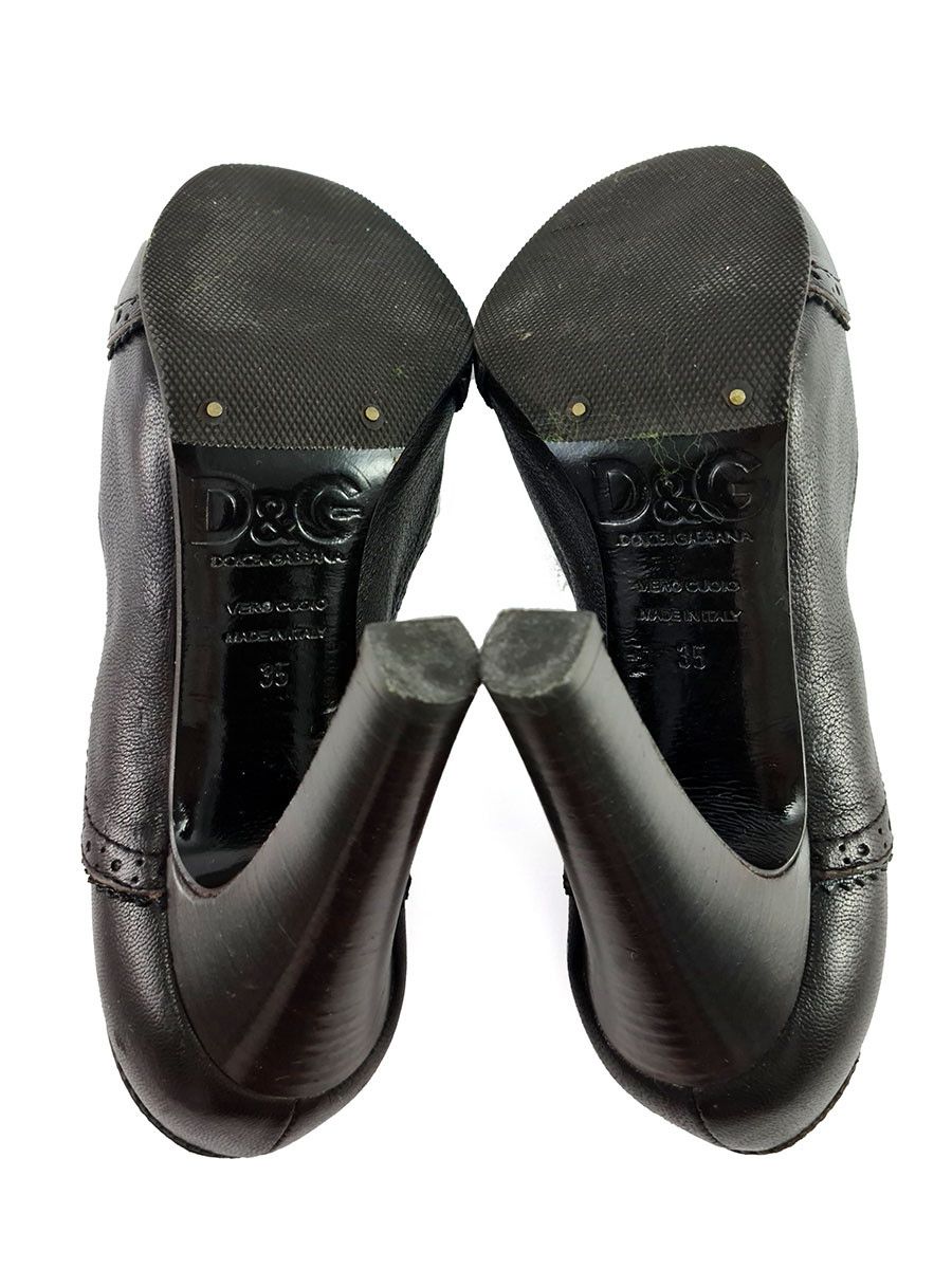 Dolce & Gabbana D&G Brown Leather High Heels Pumps Women’s Size US 5 EU 35 Size US 5 / IT 35 - 8 Thumbnail