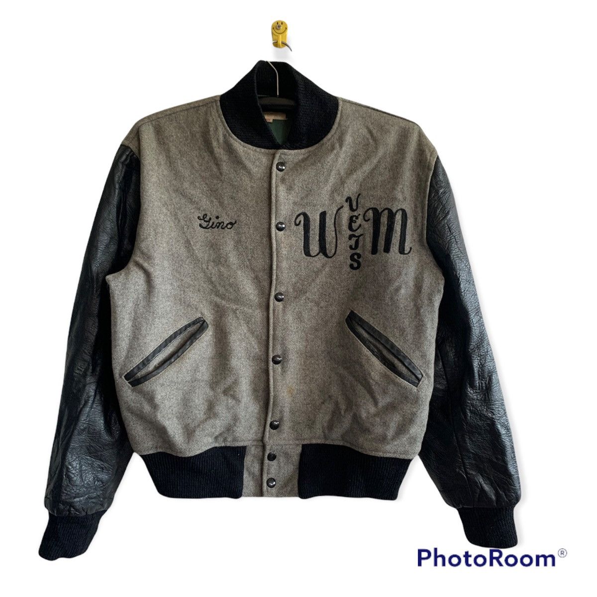 Vintage Vintage Varsity Leather Sleeve Jacket Size US S / EU 44-46 / 1 - 1 Thumbnail