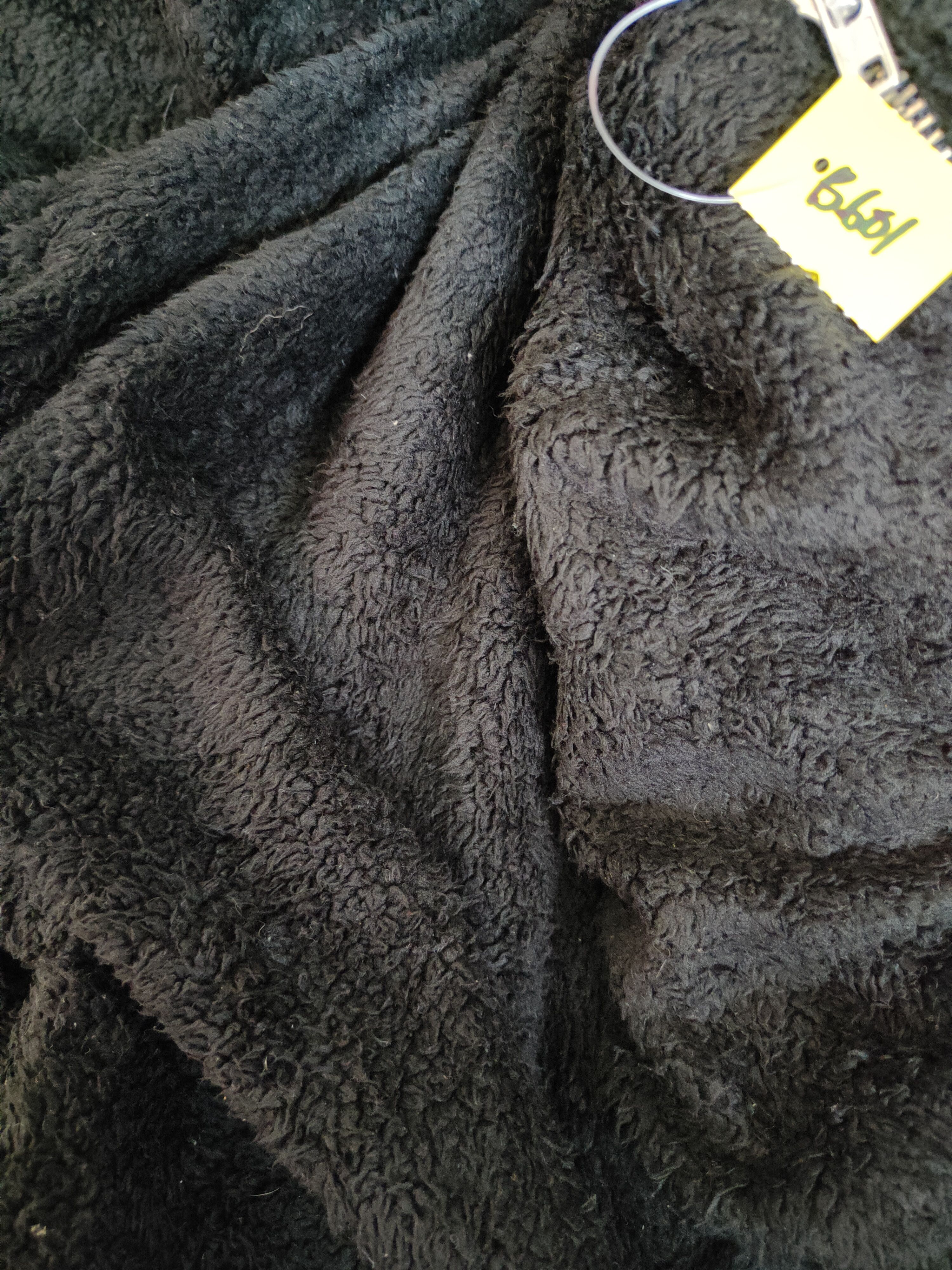 Japanese Brand DLS Jeanasis fleece Black Shag Shaggy Fur Knitwear #BB601 Size US L / EU 52-54 / 3 - 10 Thumbnail