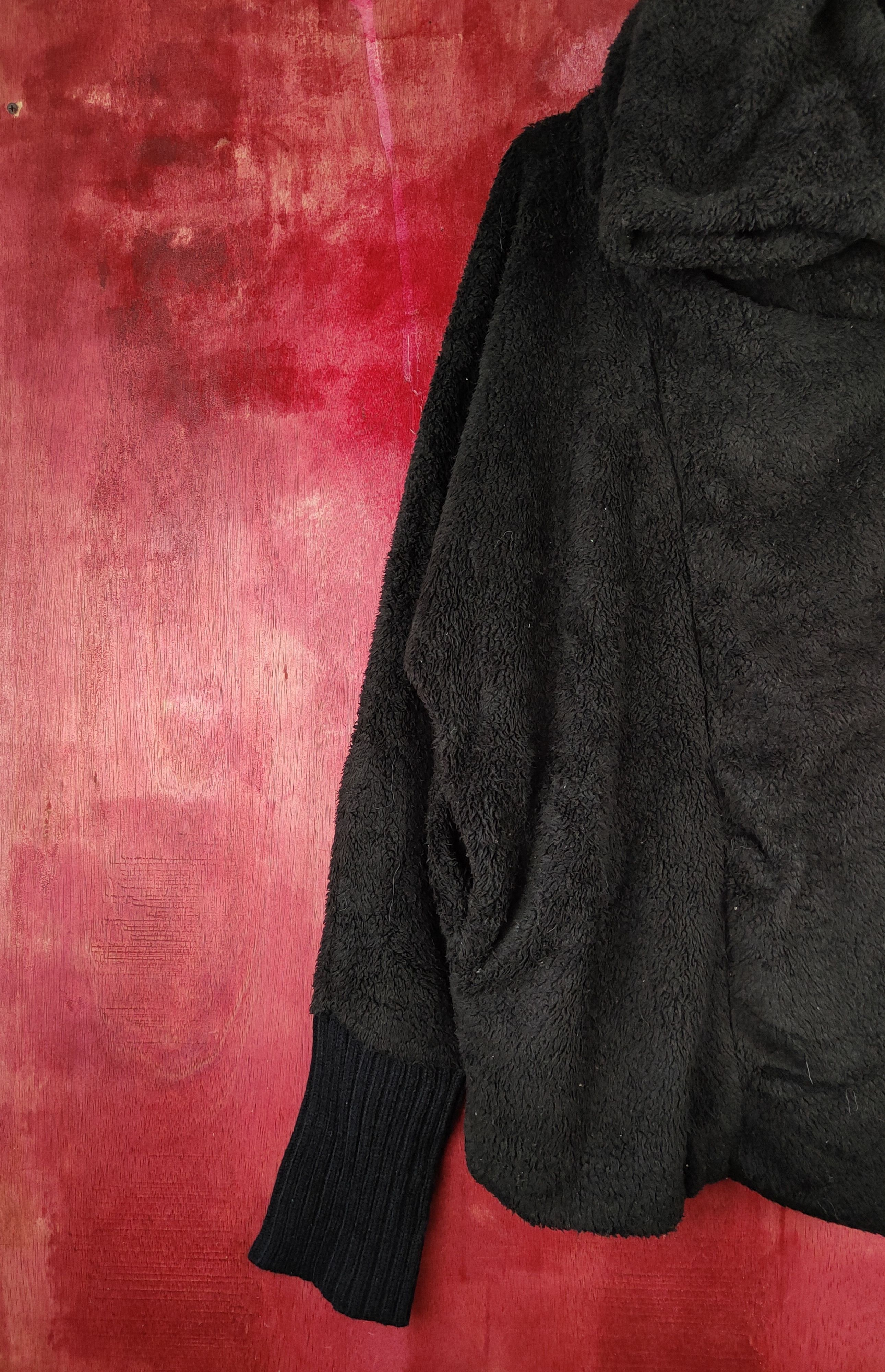 Japanese Brand DLS Jeanasis fleece Black Shag Shaggy Fur Knitwear #BB601 Size US L / EU 52-54 / 3 - 3 Thumbnail