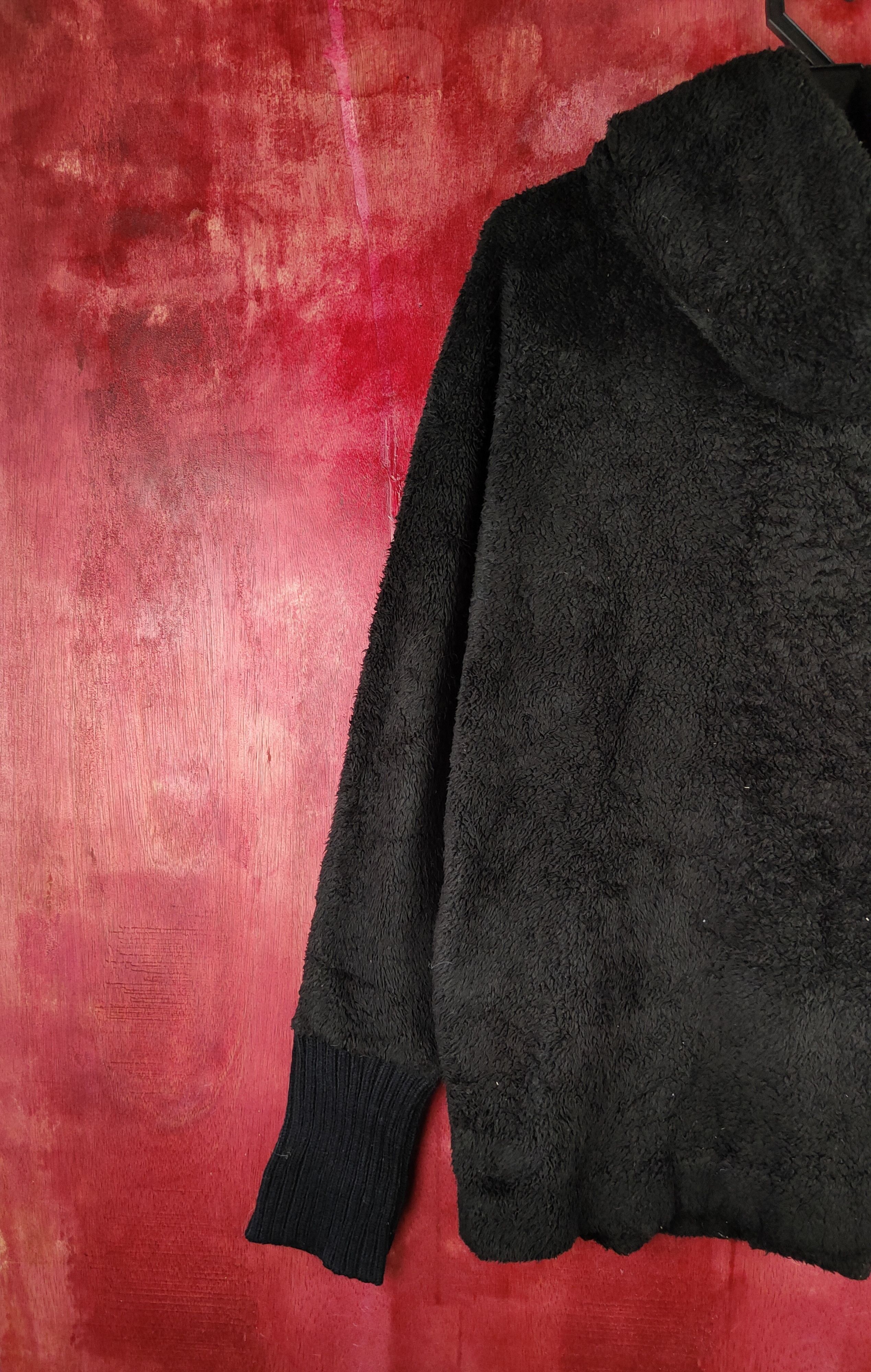 Japanese Brand DLS Jeanasis fleece Black Shag Shaggy Fur Knitwear #BB601 Size US L / EU 52-54 / 3 - 8 Thumbnail
