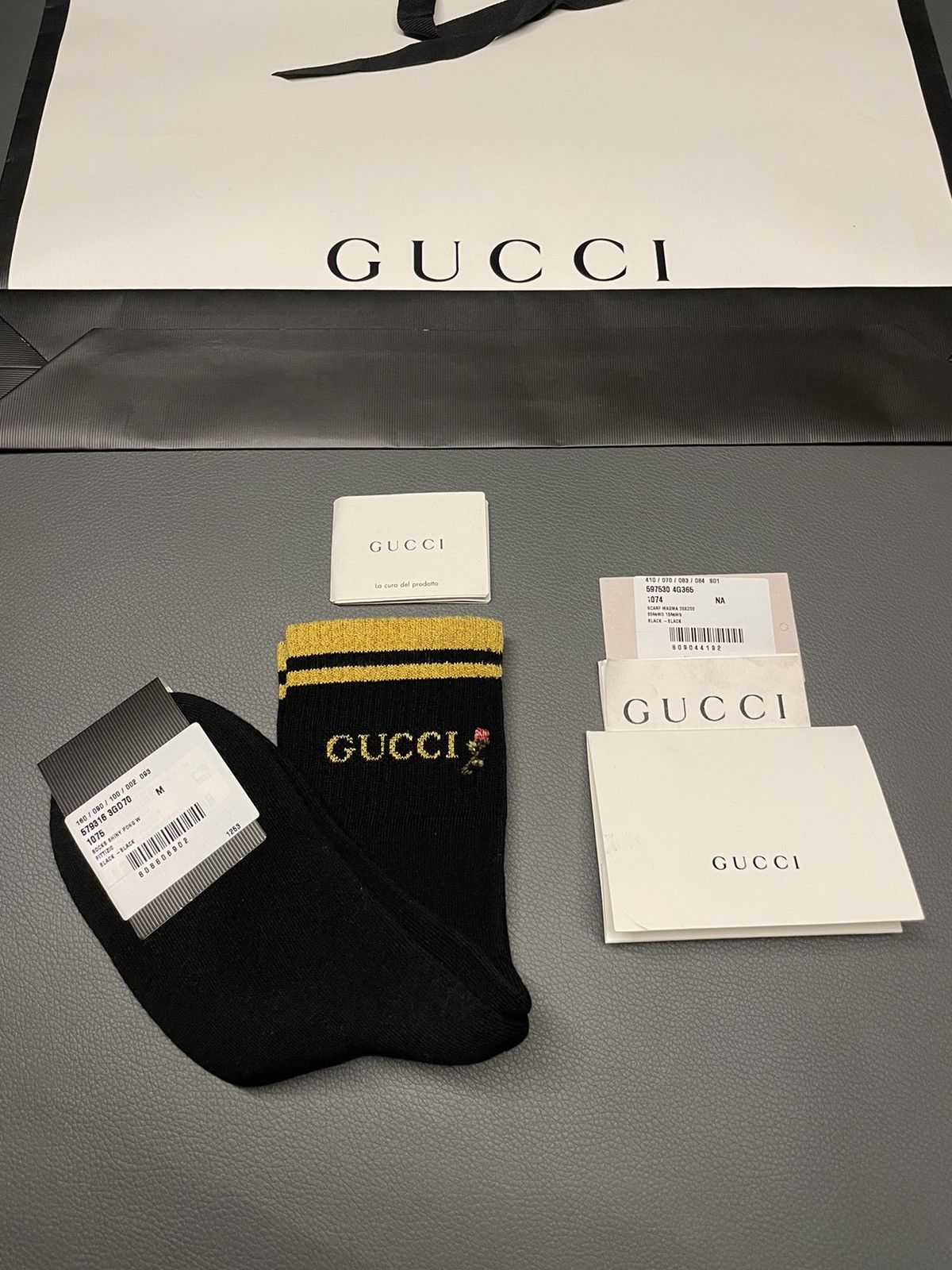 Gucci Brand NEW Super Runway Limited Edition Embroidery Logo Socks Size ONE SIZE - 8 Thumbnail
