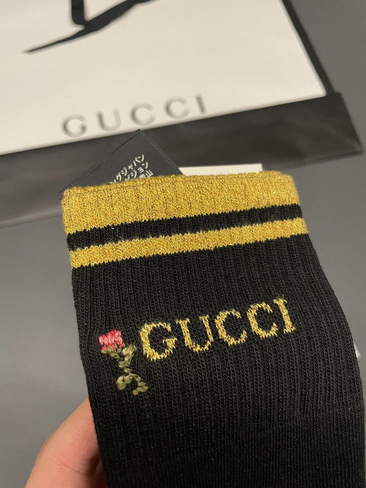 Gucci Brand NEW Super Runway Limited Edition Embroidery Logo Socks Size ONE SIZE - 2 Thumbnail