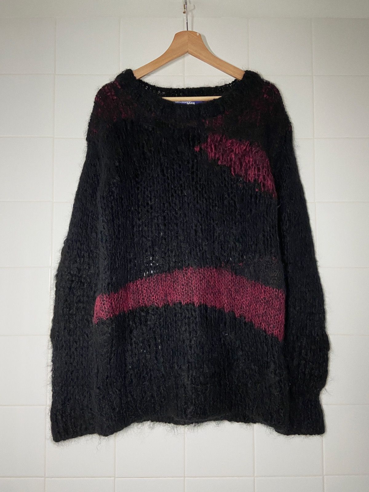 Pre-owned Comme Des Garcons X Junya Watanabe Aw14 Junya Watanabe Grunge Punk Mohair Weave Knitted Sweater In Black