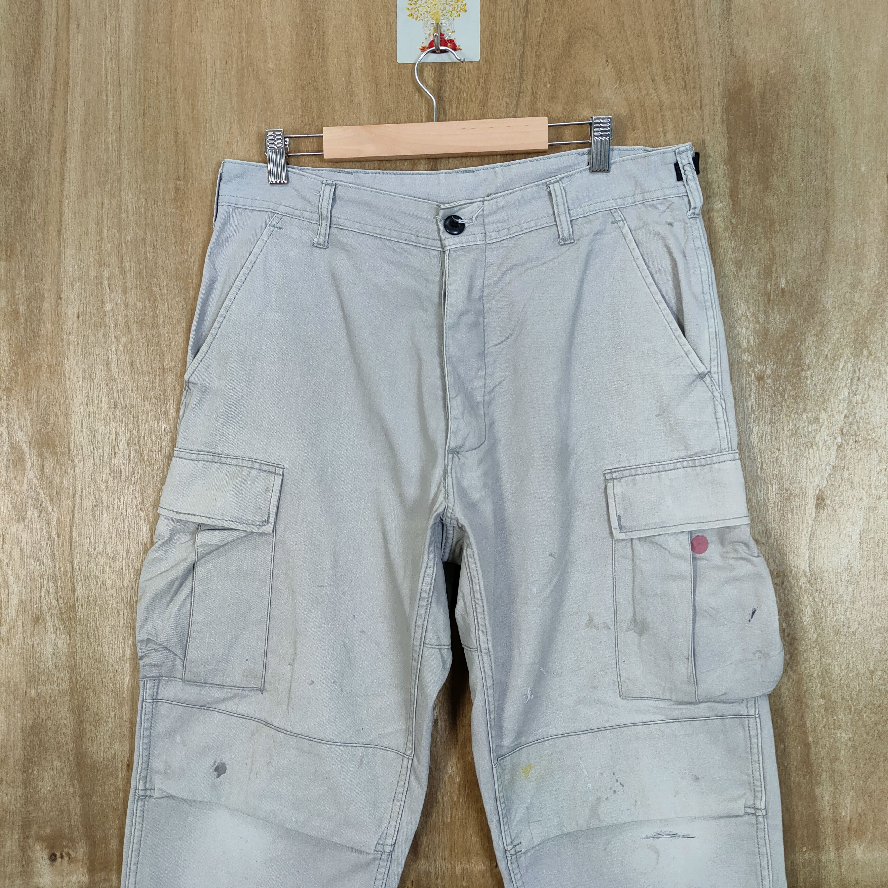 Vintage VINTAGE BDU MILITARY FADED GREY STAIN WORKWEAR CARGO PANTS Size US 34 / EU 50 - 2 Thumbnail