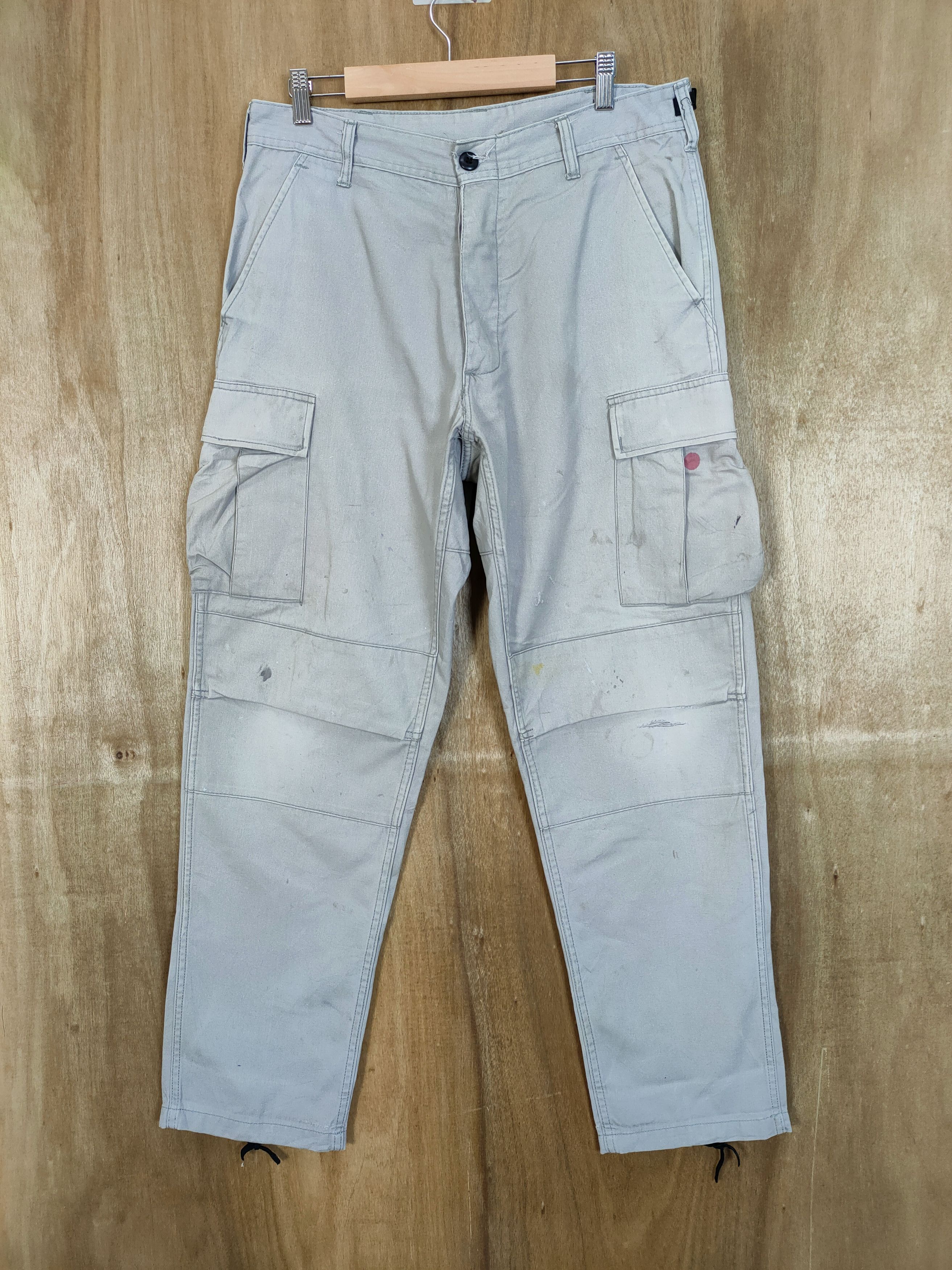 Vintage VINTAGE BDU MILITARY FADED GREY STAIN WORKWEAR CARGO PANTS Size US 34 / EU 50 - 1 Thumbnail
